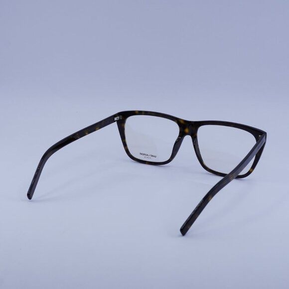 Saint Laurent Paris Saint Laurent SL434SLIM 002 Eyeglasses Dark Havana 57mm Size ONE SIZE - 10 Thumbnail