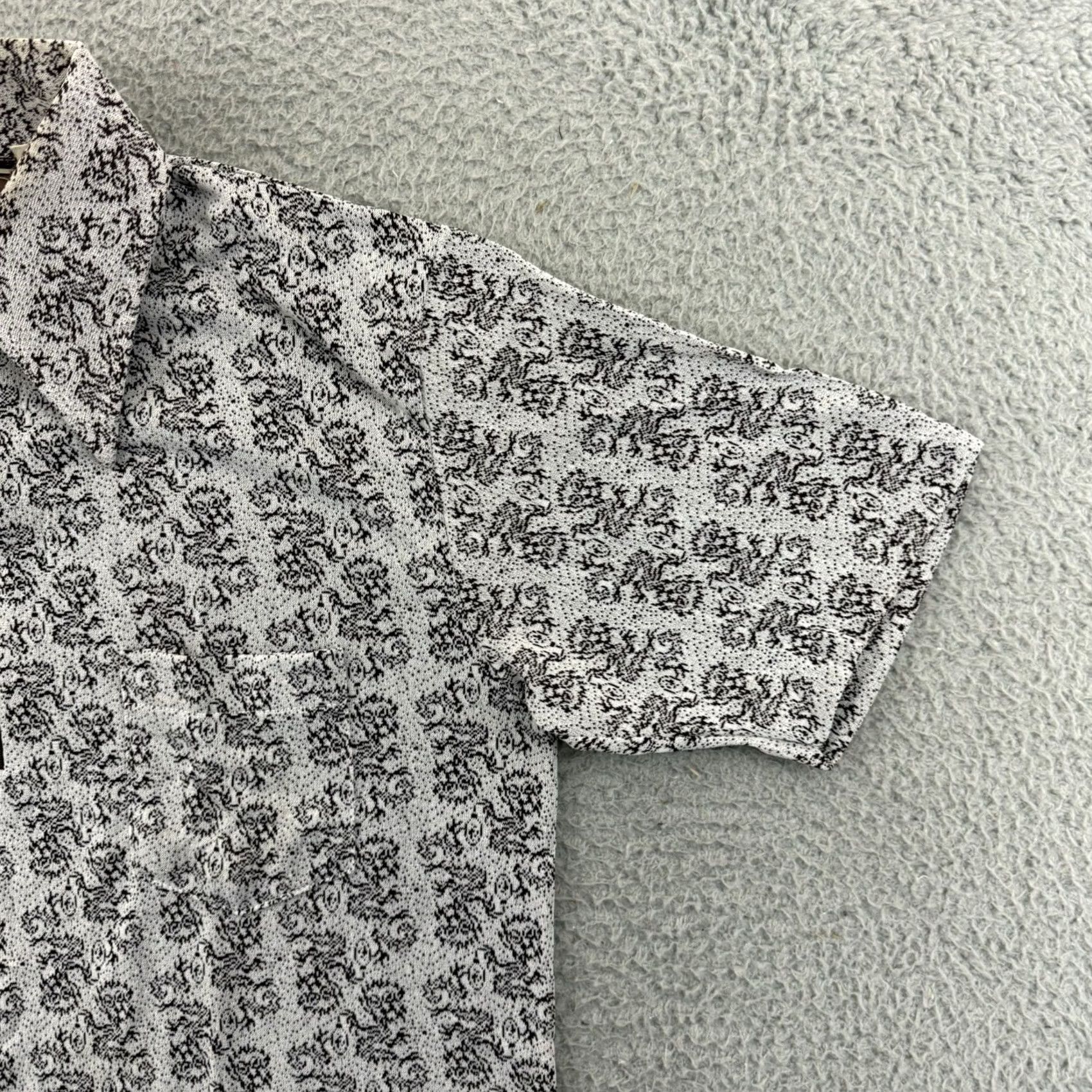 DANCER VINTAGE Cellini Knitwear Mens M Dagger Collar 1/4 Zip Nylon 70s Dance Disco Shirt Size 40R - 5 Thumbnail