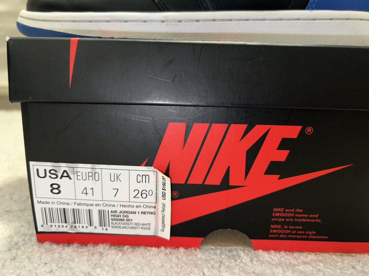 Nike Air Jordan Retro 1 Royal Size US 8 / EU 41 - 4 Thumbnail