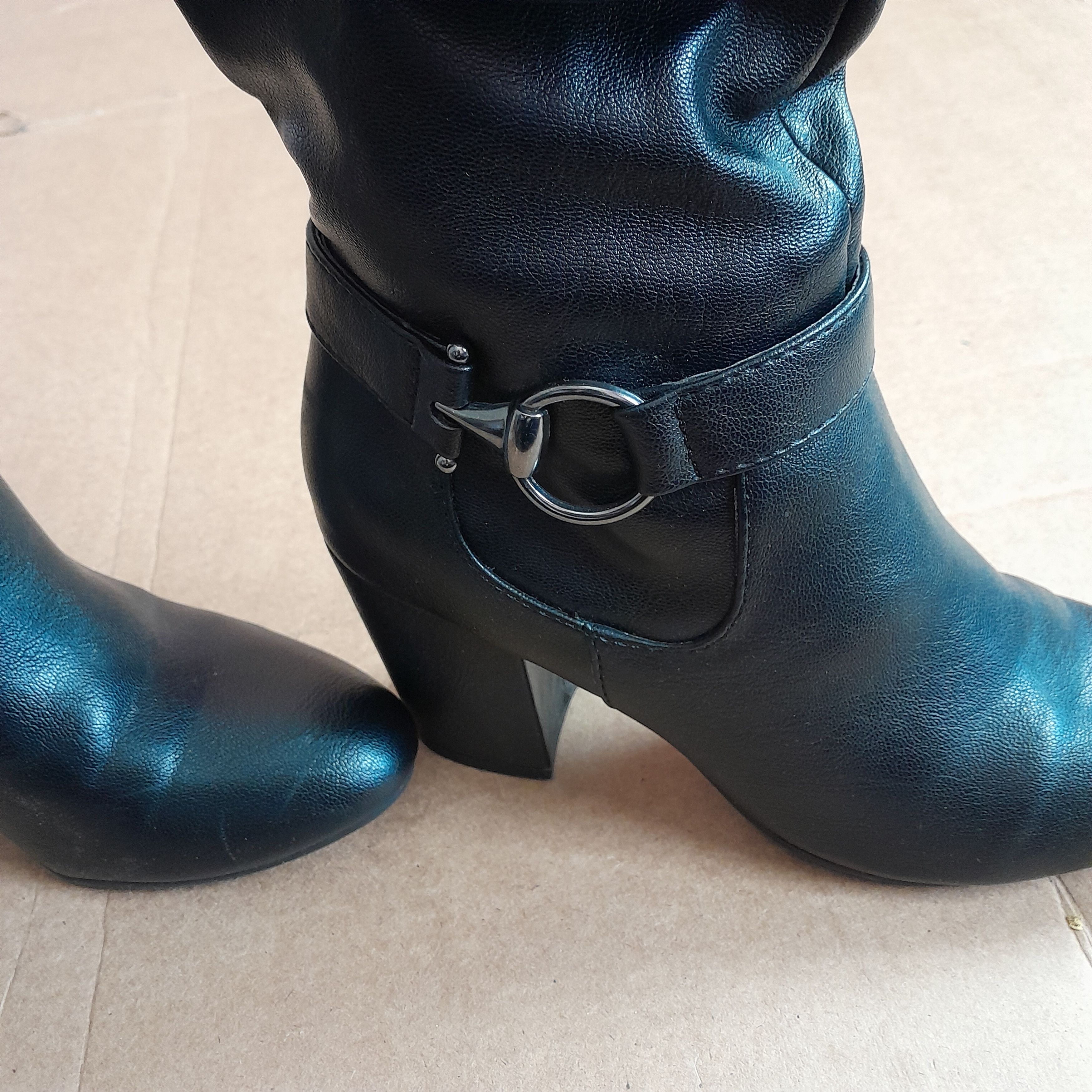 Kohl's Kohls Boots Black Faux Leather Mid-Calf Size 8.5M Size US 8.5 / IT 38.5 - 7 Thumbnail