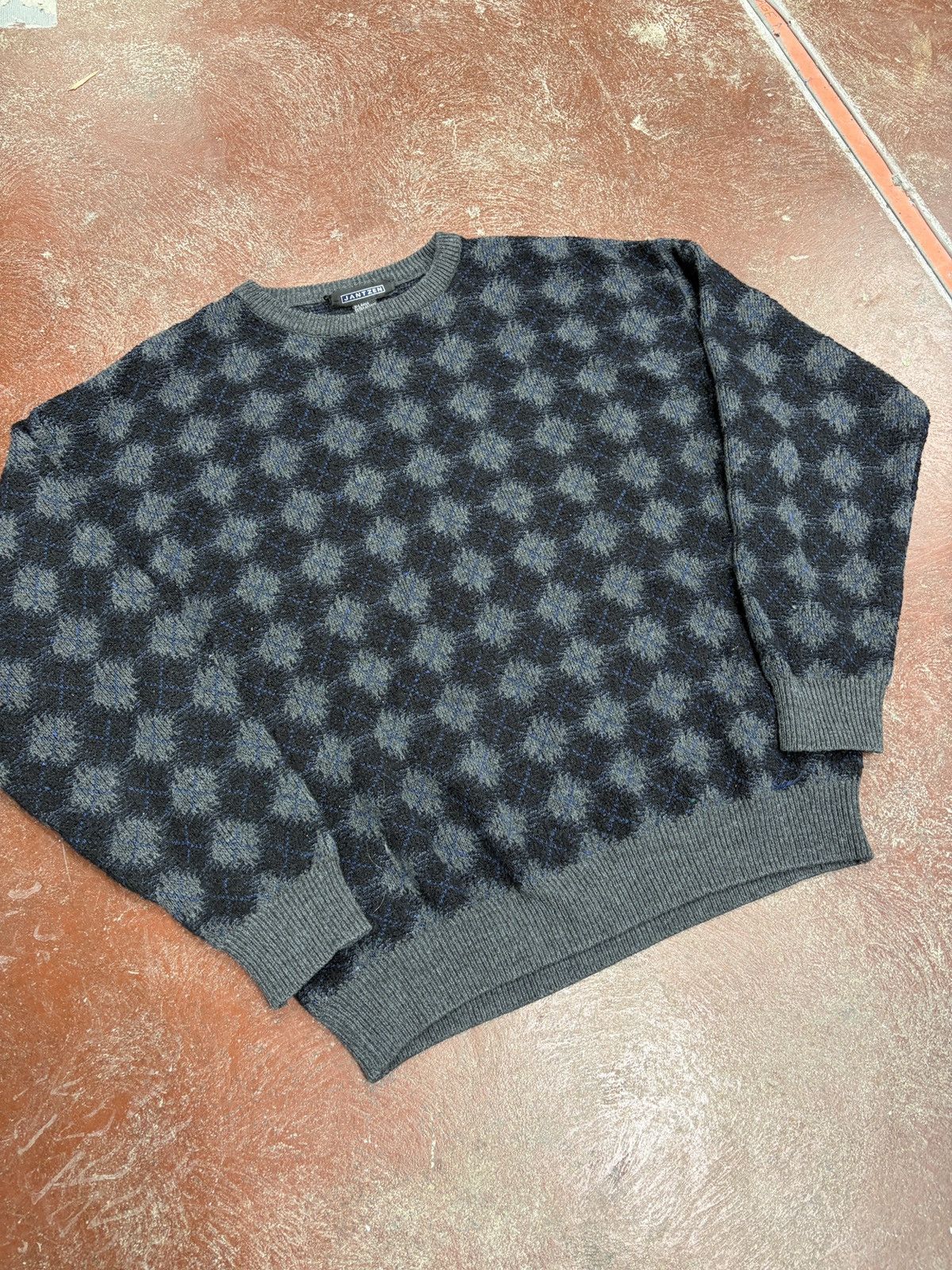 Jantzen Vintage 90s Argyle Knit Sweater Size US XL / EU 56 / 4 - 2 Thumbnail