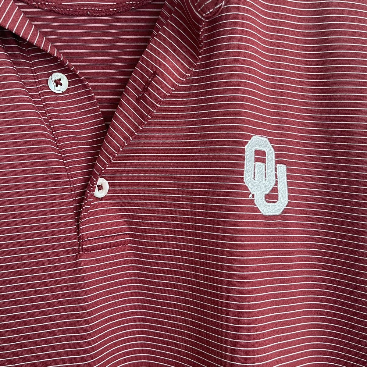 johnnie-O Johnnie O Striped Stretch OU Oklahoma Sooners Polo Size US M / EU 48-50 / 2 - 4 Thumbnail