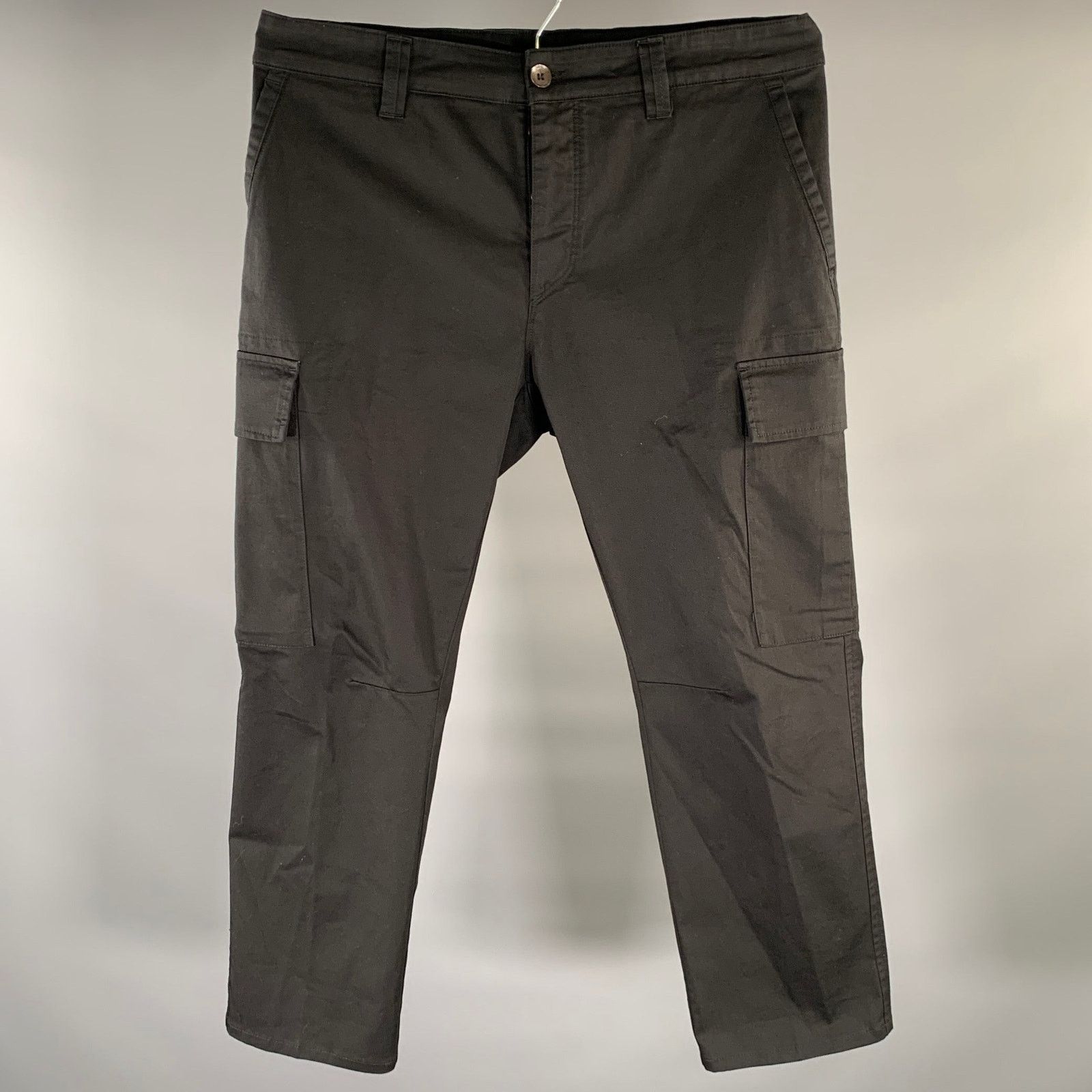 Other YCHAI Size 34 Black Solid Cotton Blend Cargo Casual Pants Size US 34 / EU 50 - 1 Thumbnail