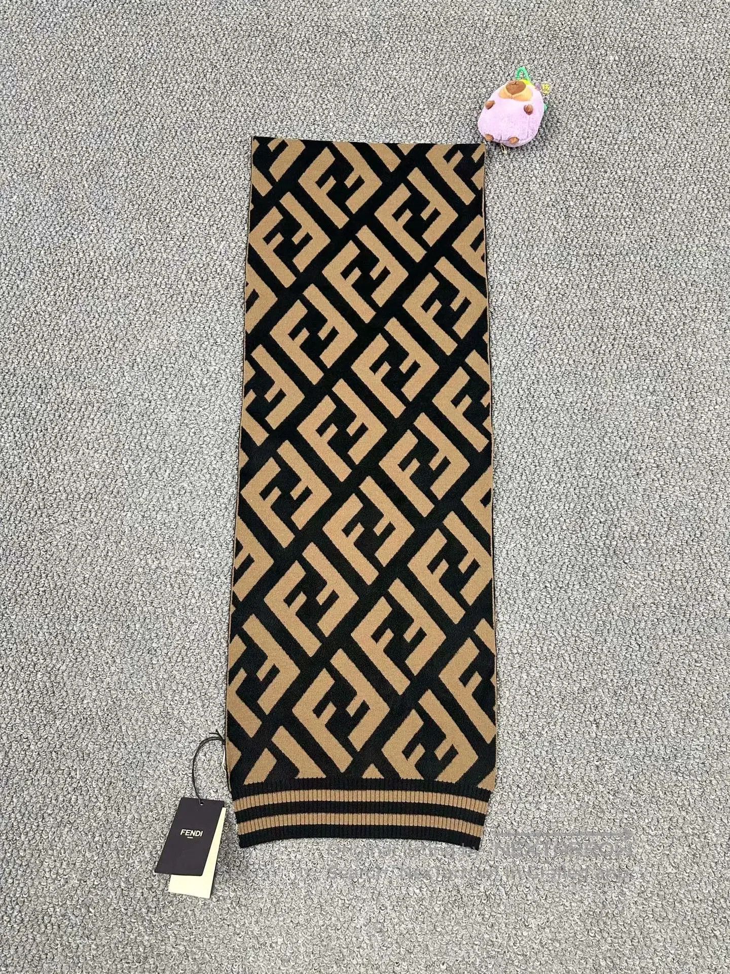 Fendi FENDI Classic Brown Monogram Logo Scarf| Size ONE SIZE - 2 Thumbnail