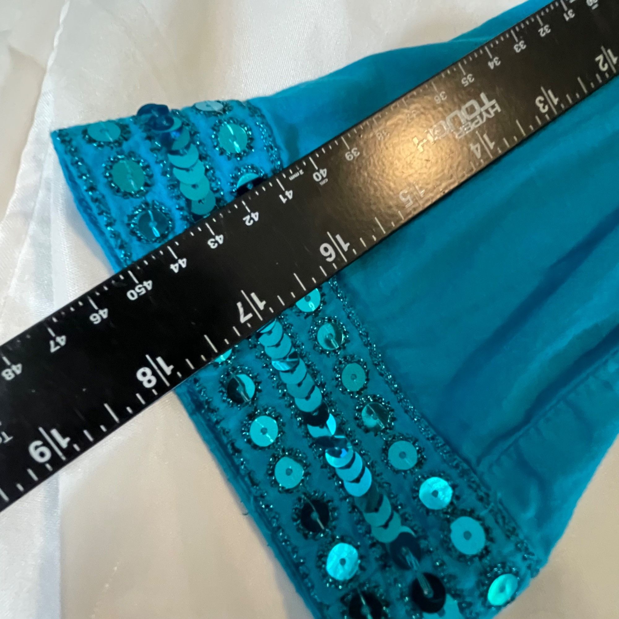 Other Jaclyn Smith Womens Large Teal Embellished Cotton Blouse Size L / US 10 / IT 46 - 9 Thumbnail