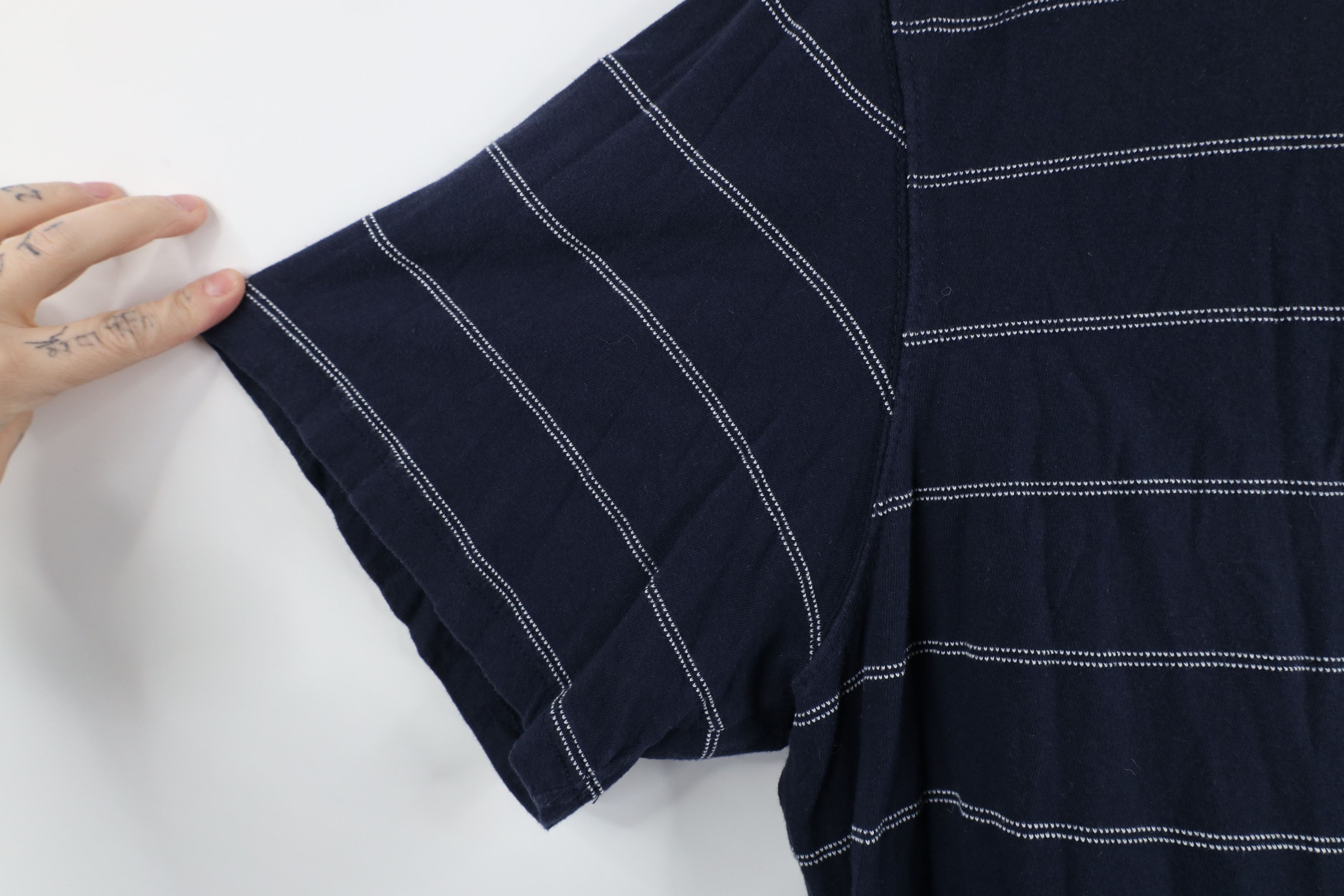 Vintage Vintage 90s Y2K Streetwear Striped Organic Cotton T-Shirt Size US XXL / EU 58 / 5 - 4 Thumbnail
