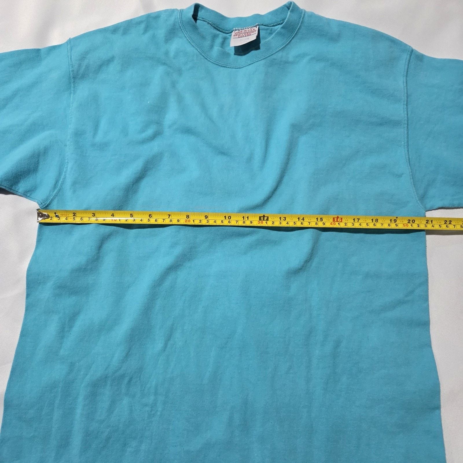 Vintage Vintage 90s Pluma Heavyweight Blank Tee - Made in USA - Teal Size US L / EU 52-54 / 3 - 3 Thumbnail
