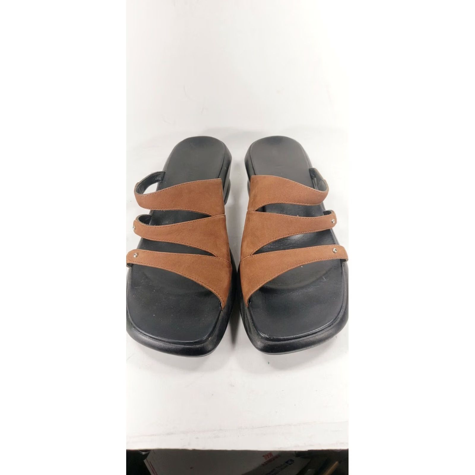 Clarks Clarks Slide Wedge Sandal Women's US 8.5M Brown 3 Crossovers Gold Bead Casual to Dress Business Mens Womens Size US 9 / IT 39 - 3 Thumbnail