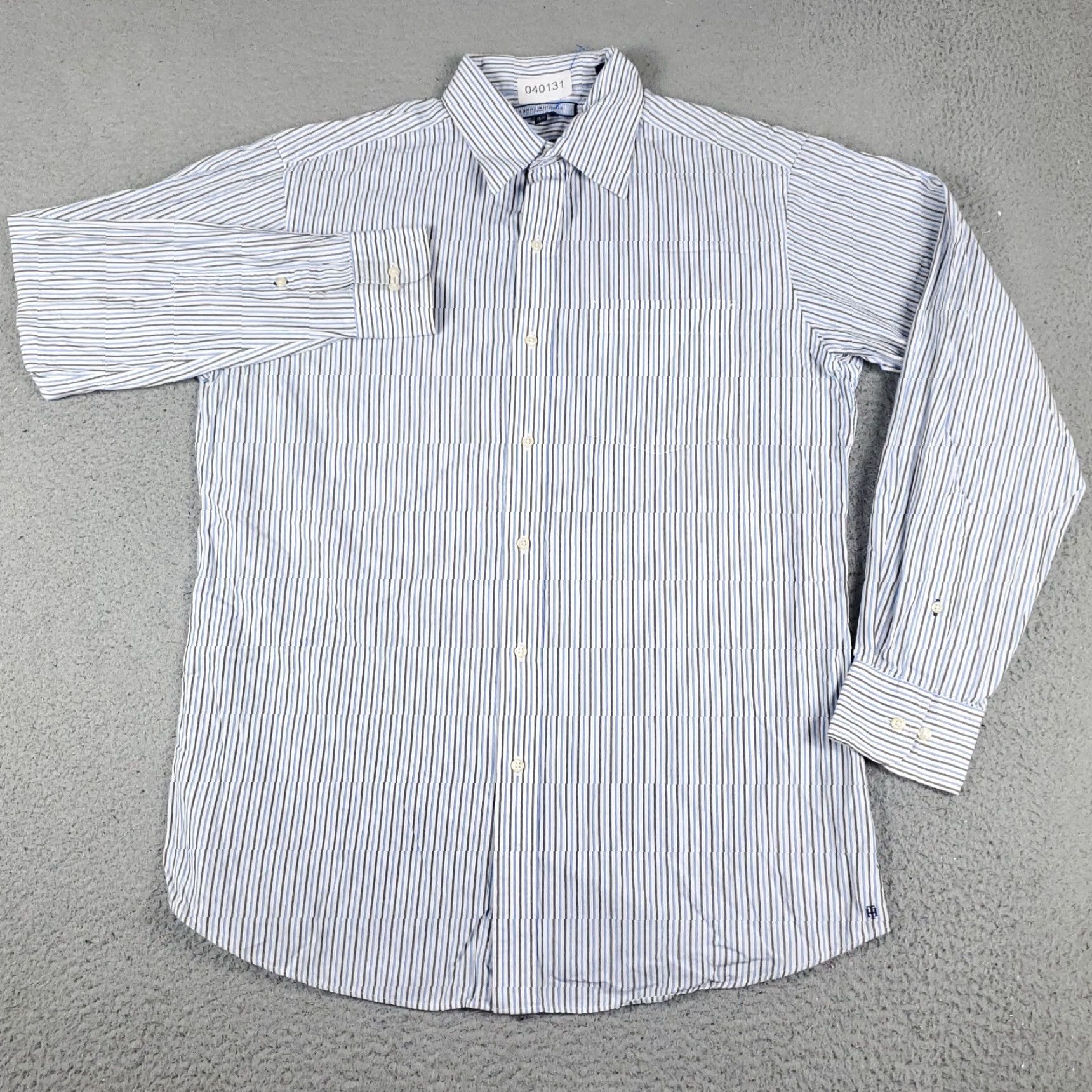 Tommy Hilfiger Tommy Hilfiger Shirt Mens Medium Blue Striped Button Up Long Sleeve Size US M / EU 48-50 / 2 - 2 Thumbnail