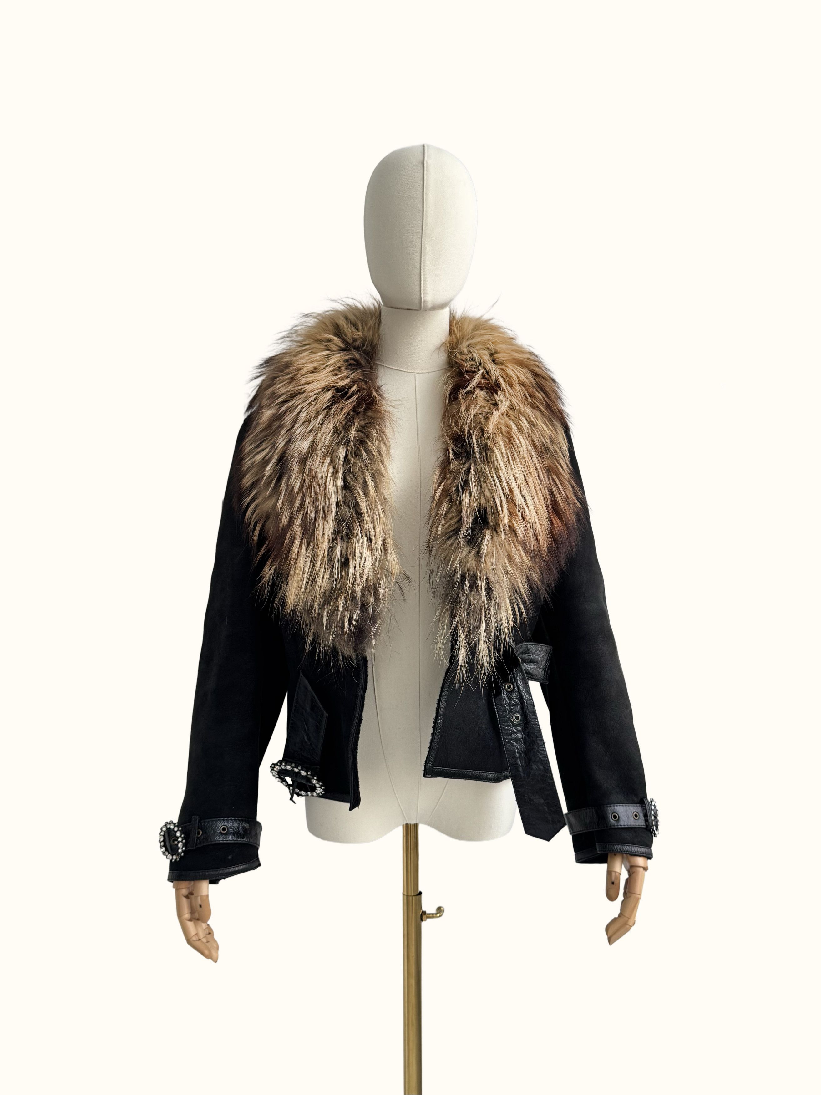 Vintage Vintage Cropped Real Sheepskin Jacket (B550)E2D15 Size L / US 10 / IT 46 - 3 Thumbnail