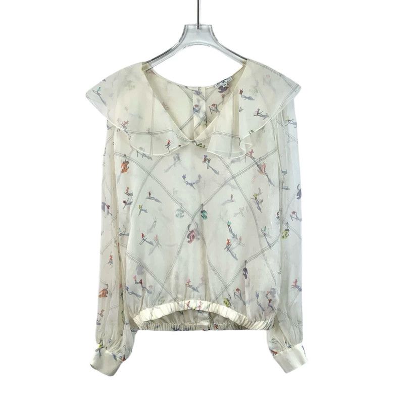 Chanel Chanel Snow Series Beige Character Print Full Print Border Size XXS / US 00 / IT 34 - 1 Thumbnail