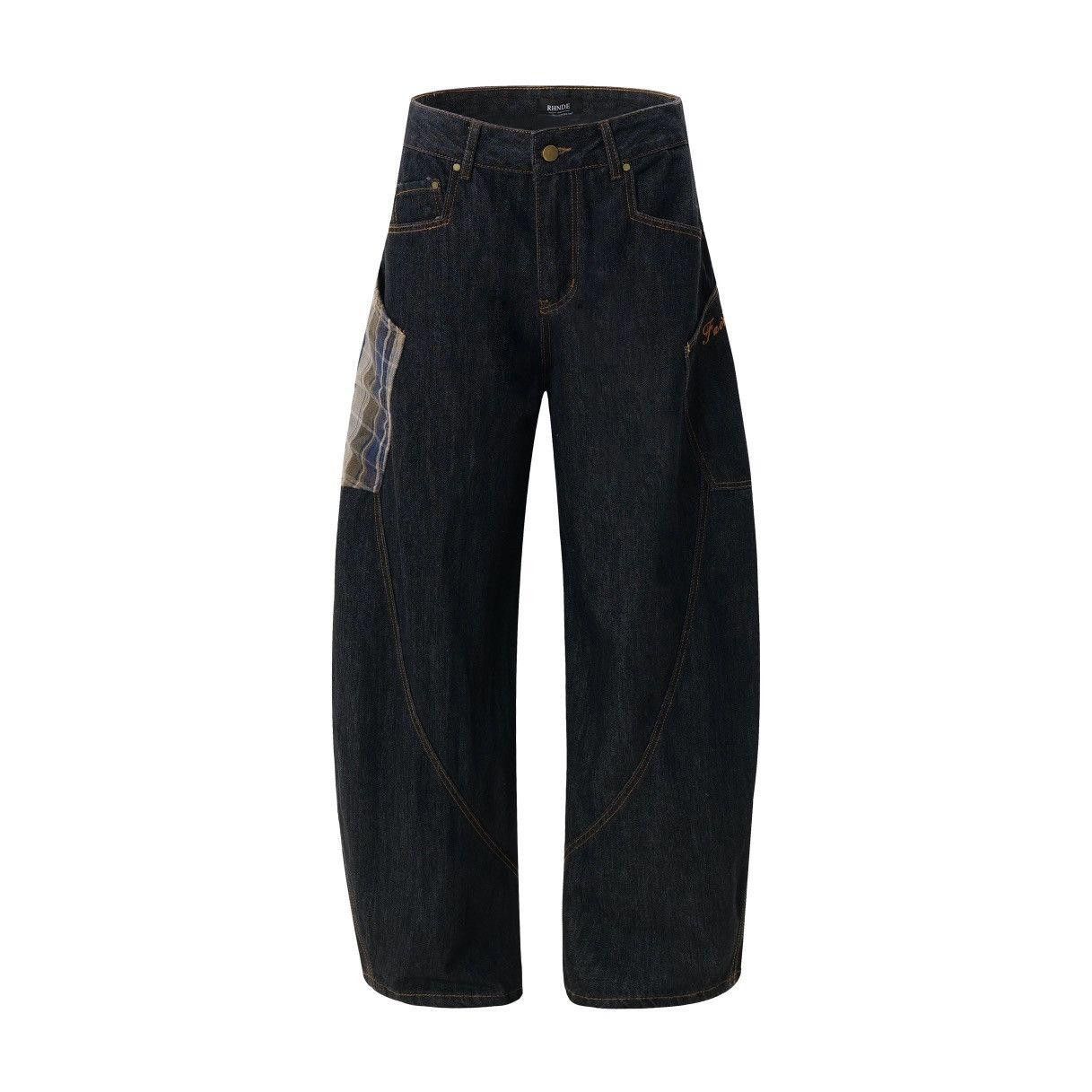 Jean Baggy Patchwork Wide Leg Jeans Size US 32 / EU 48 - 3 Thumbnail