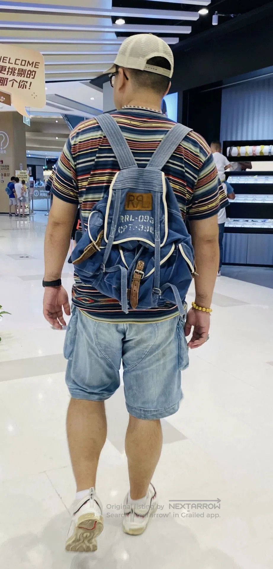 RRL Ralph Lauren Double RL Blue Denim Military Style Backpack. Size ONE SIZE - 5 Thumbnail