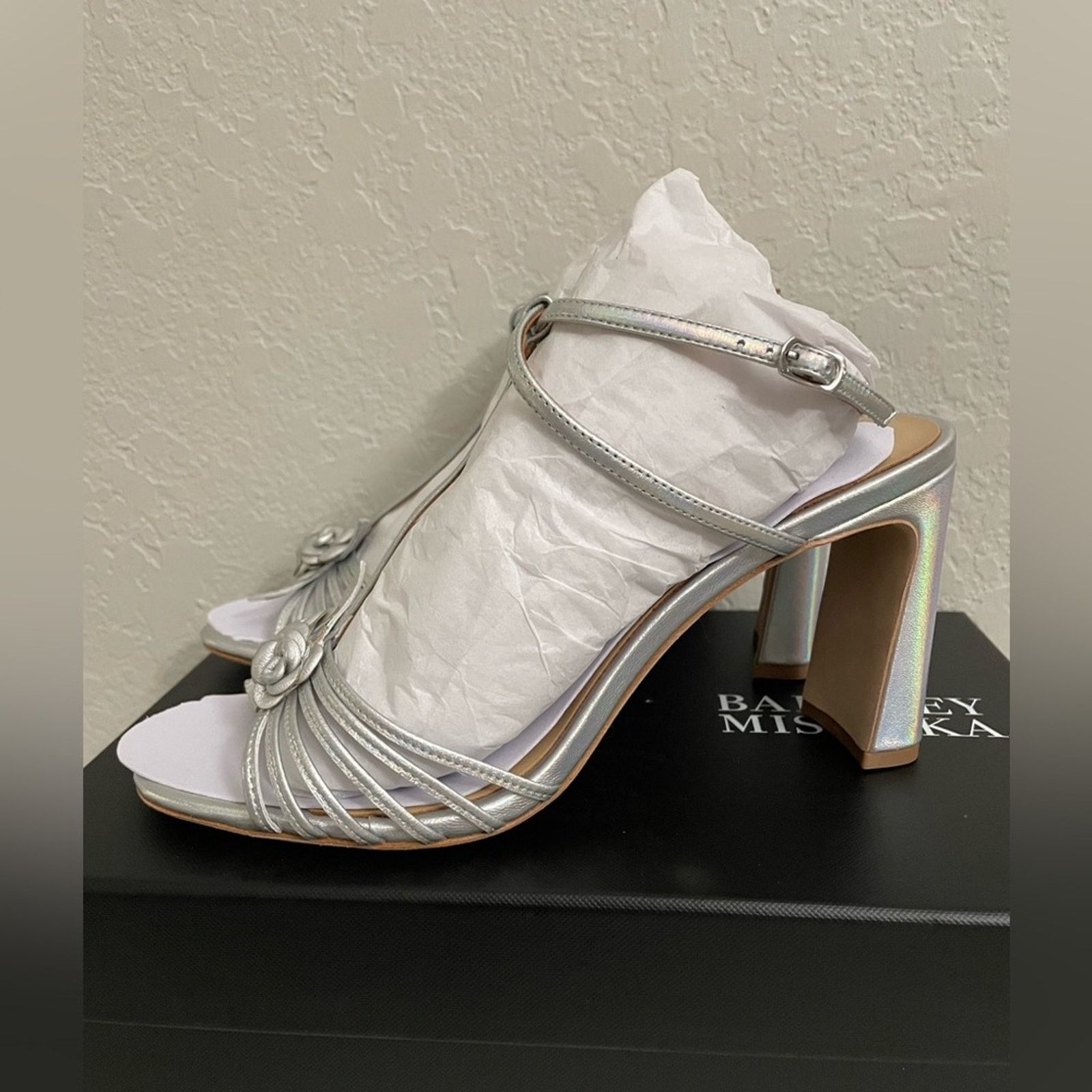 Badgley Mischka Badgley Mischka Women's 8 Debora Heeled Sandal in Silver Size US 8 / IT 38 - 3 Thumbnail