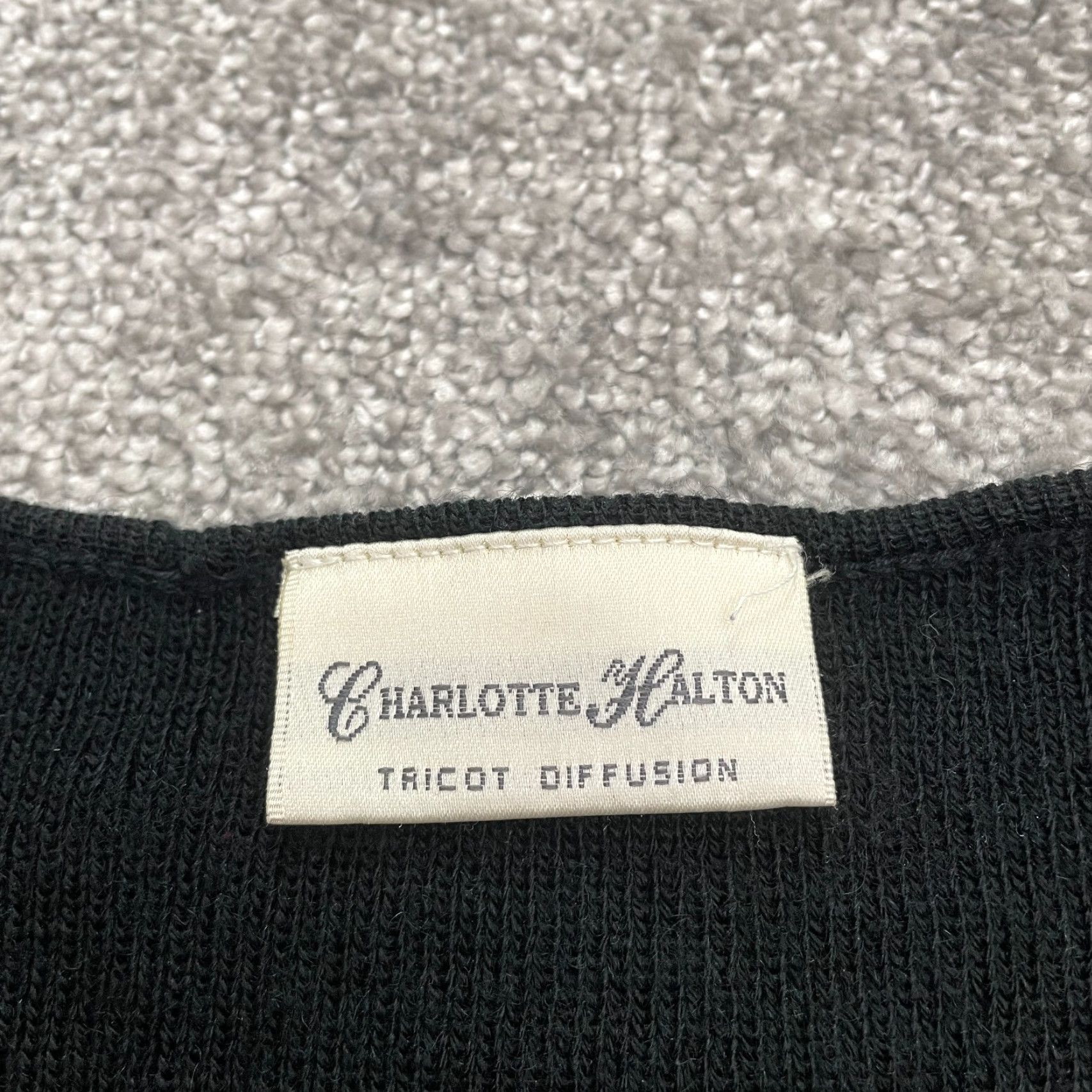 Vintage VINTAGE? No. Just Charlot Halton Full Zip Sweater Women One Size Black Acrylic Wool Knit Size ONE SIZE - 7 Thumbnail