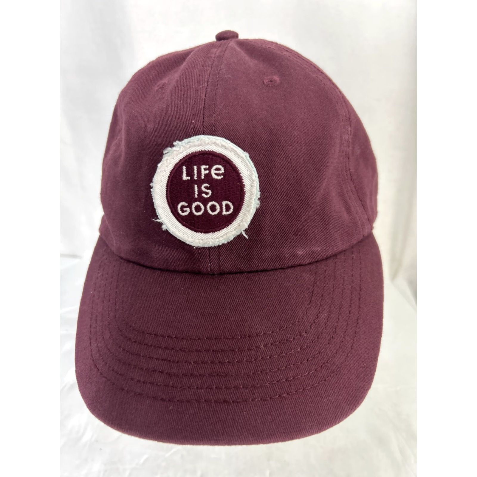 Life is Good Life Is Good Baseball Cap Mens One Size Adjustable Maroon White Dad Hat / Cap Size ONE SIZE - 3 Thumbnail