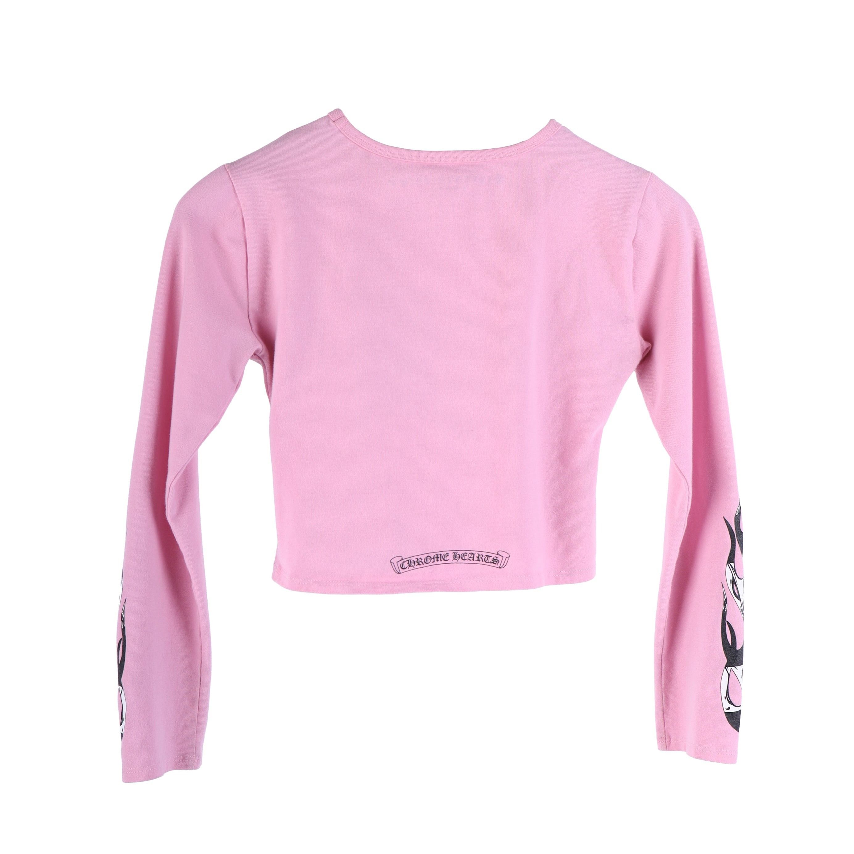 Chrome Hearts CH MATTY BOY PINK CROP TOP FLAMES Size S / US 4 / IT 40 - 2 Thumbnail