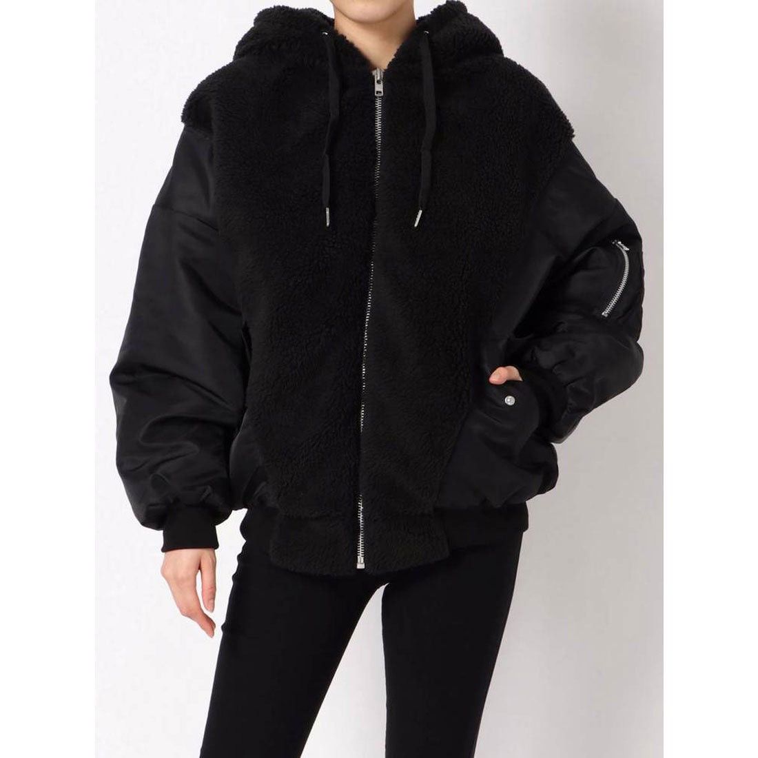 Japanese Brand Emoda Bored Docking MA-1 Faux Sherling Panel Hooded Jaxket Size US XL / EU 56 / 4 - 1 Thumbnail