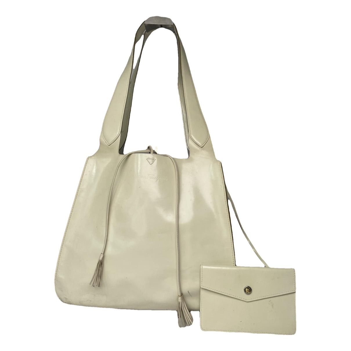 Salvatore Ferragamo Cage White Leather Handbag Size ONE SIZE - 1 Thumbnail