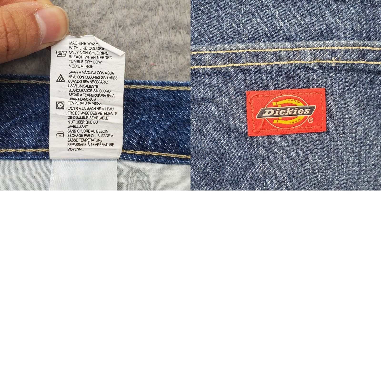 Dickies Dickies Carpenter Jeans Mens 48x30 Blue Denim High Rise Double Stitch Straight Jeans Size US 32 / EU 48 - 8 Thumbnail