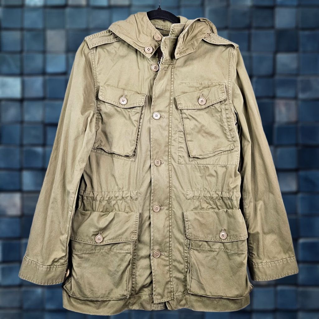 J.Crew J. Crew Women's Parka Jacket Solid Cotton Military Fatigue Button Zipper Logo Lightweight Regular S Green Canvas Jacket Size S / US 4 / IT 40 - 1 Thumbnail