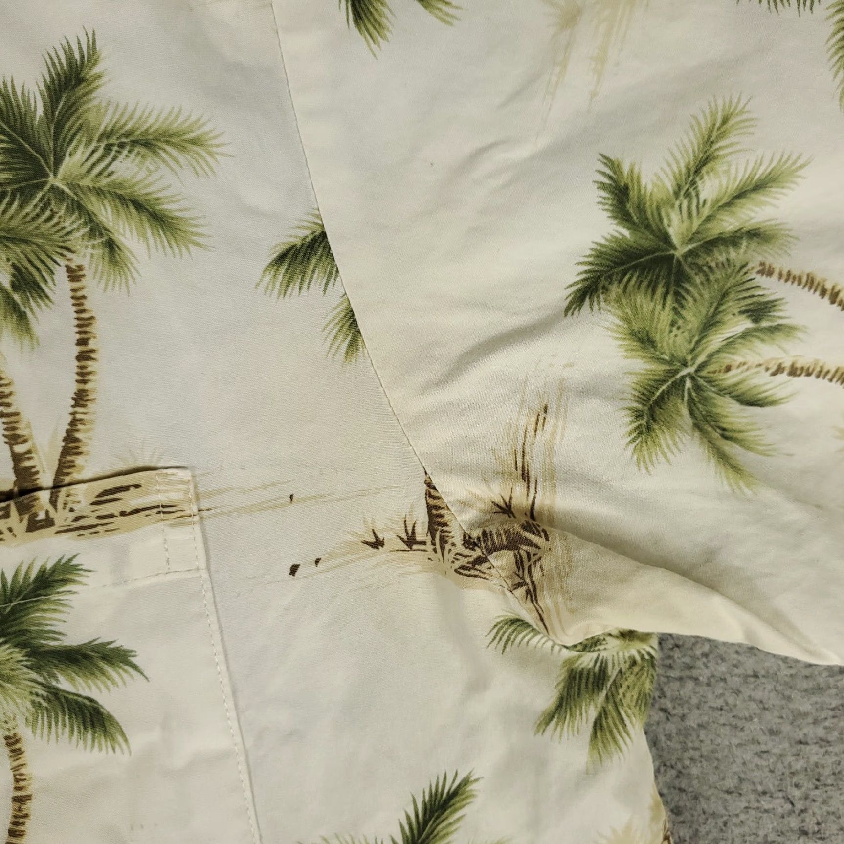 Vintage Pacific Legend Shirt Mens XL Beige Palm Tree Print Camp Hawaiian Button Up Size US XL / EU 56 / 4 - 3 Thumbnail