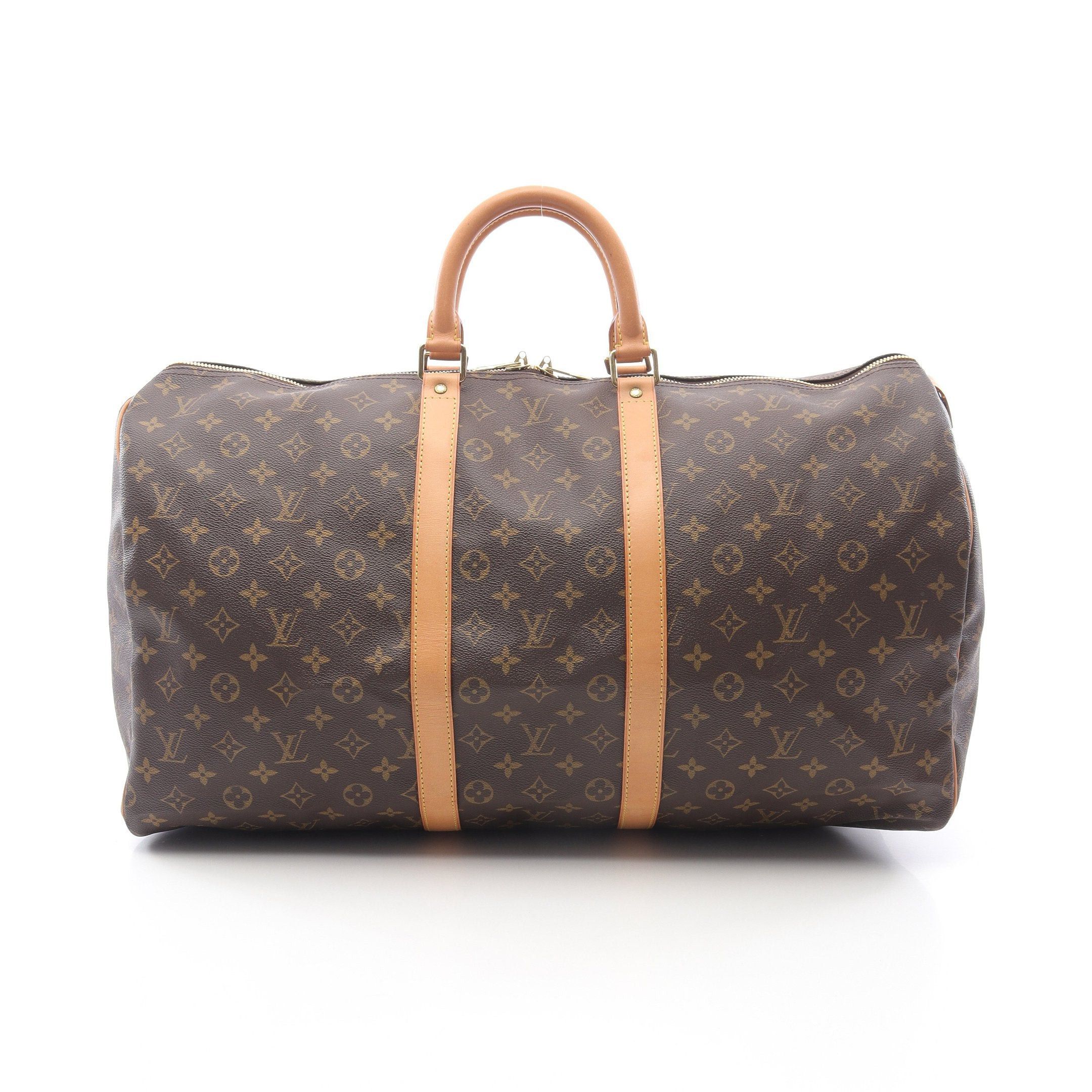 Louis Vuitton Louis Vuitton Keepall 50 Monogram Boston Bag Leather Brown Size ONE SIZE - 1 Thumbnail