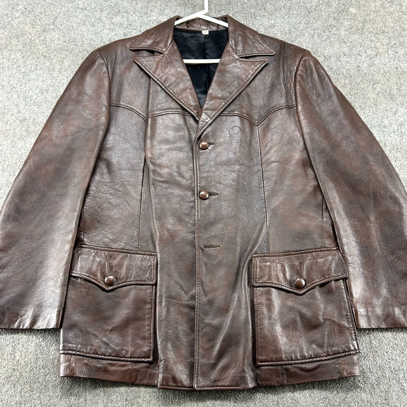 Scully Vintage Scully Leather Jacket Men 42 Brown Mocha Blazer Genuine Real Western 80s Size US XS / EU 42 / 0 - 3 Thumbnail