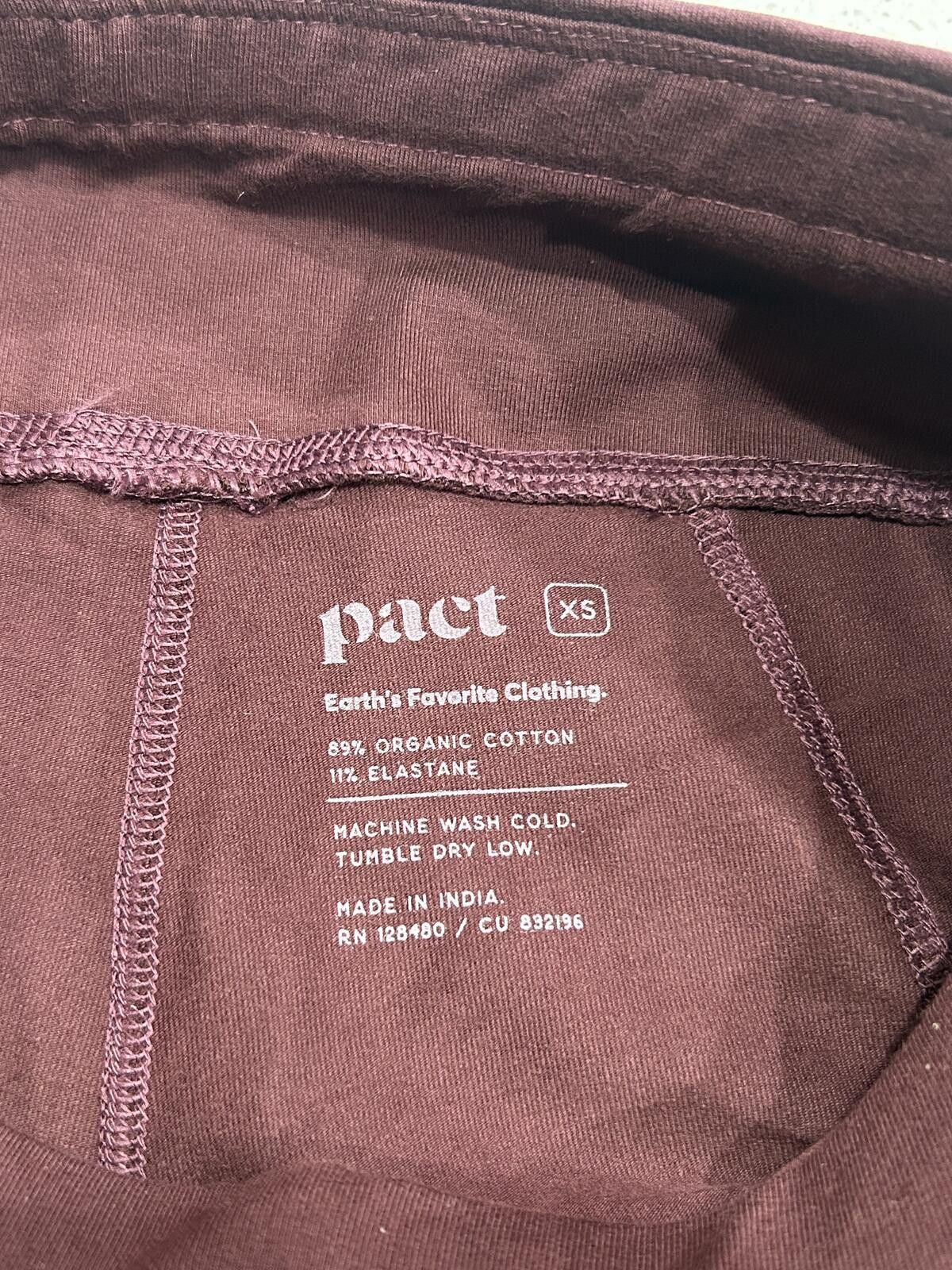 Patagonia Pact Maroon Organic Cotton Athleisure Leggings XS Flawed Size 26" / US 2 / IT 38 - 8 Thumbnail