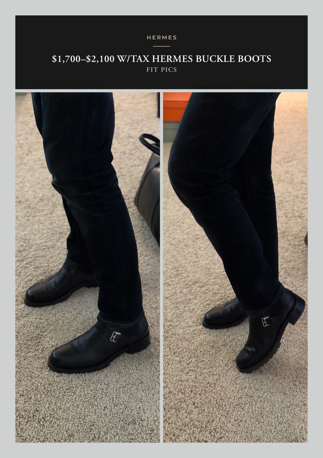Hermes Fits 10.5, Ultimate Rare $1,800 Silver Buckle Ankle Boots Size US 10 / EU 43 - 19 Thumbnail