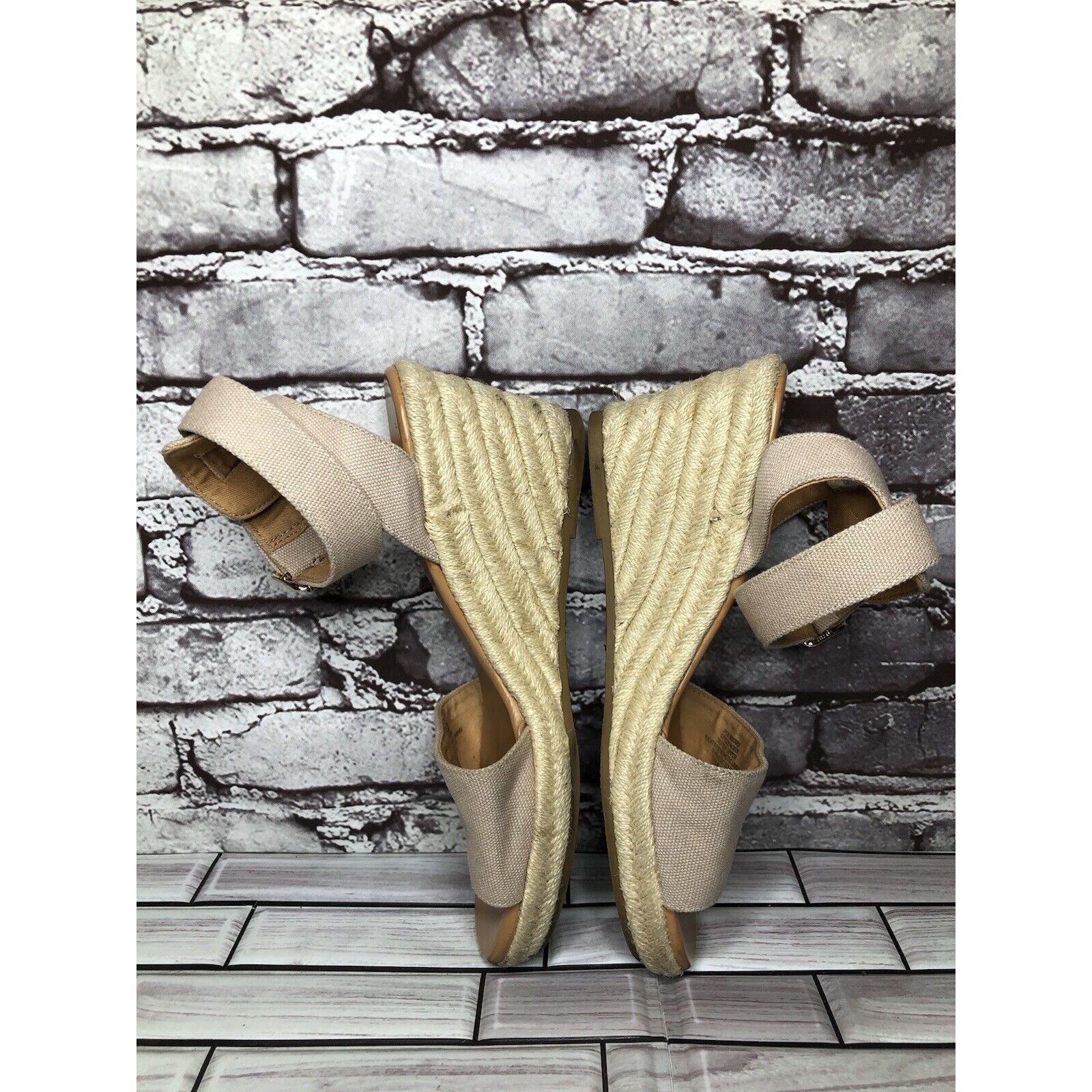 J.Crew J Crew Khaki Beige Fabric Buckle Ankle Strap Espadrilles San Size US 10 / IT 40 - 14 Thumbnail