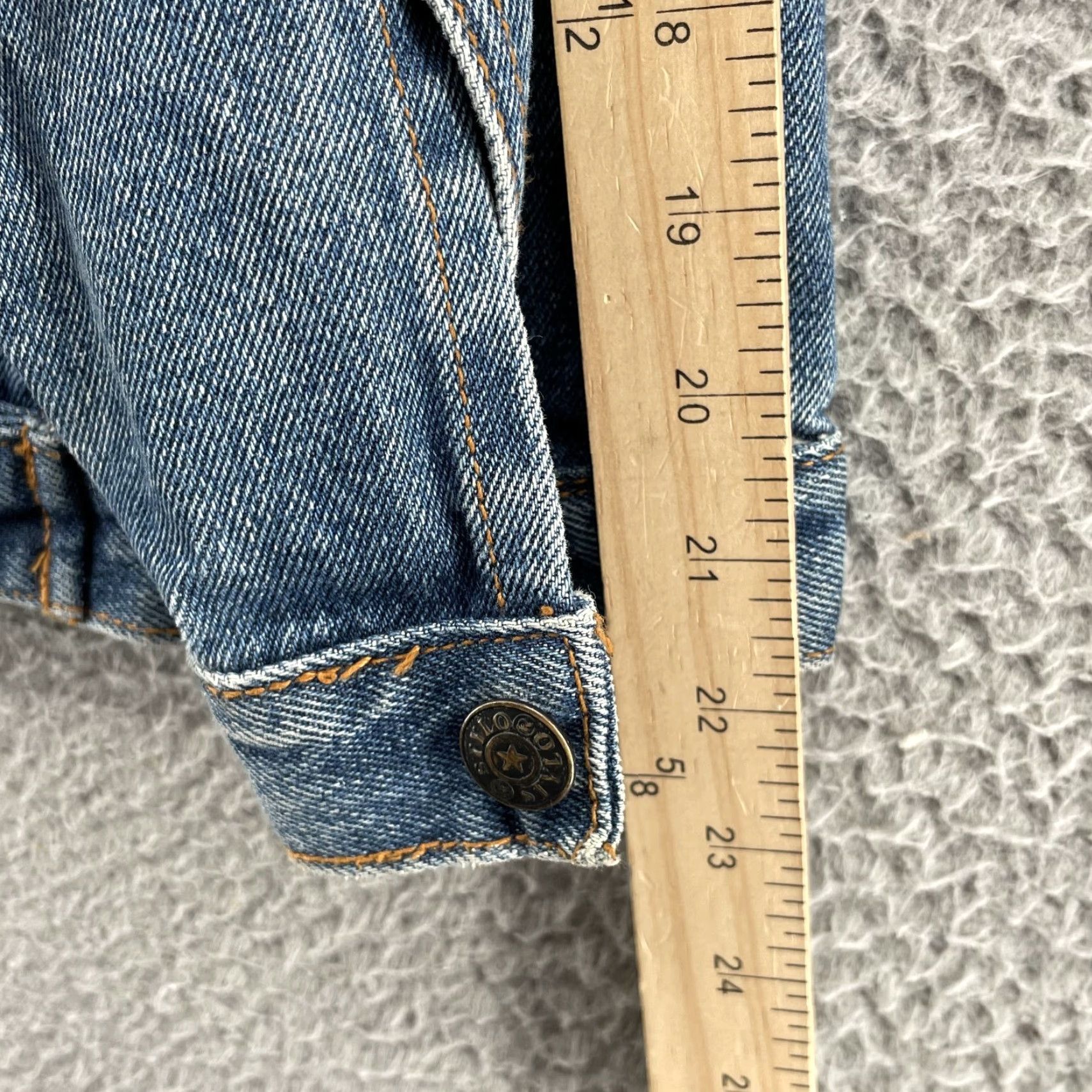 Denime VINTAGE Monte Carlo Jean Jacket Mens Large Denim 90's Classic Wes Trucker Shirt Jackets Jacket Blue 90s Western Streetwear Mens Size US 33 - 7 Thumbnail