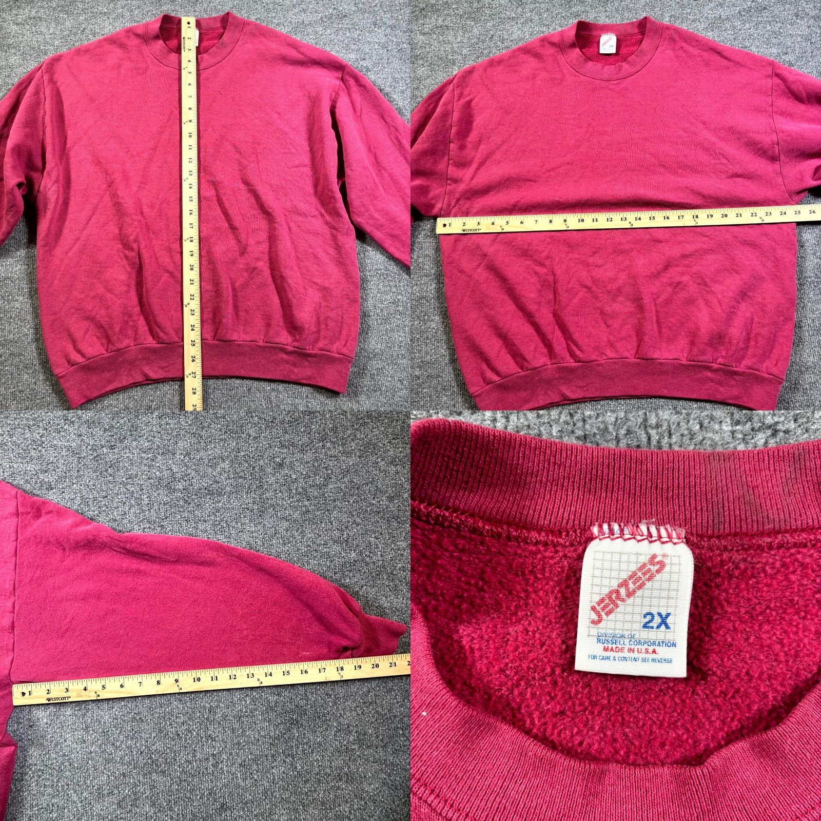 Jerzees VINTAGE Jerzees Sweatshirt Women 2X Pink Fleece USA Sports Athletic Size XXL / US 16-18 / IT 52-54 - 8 Thumbnail