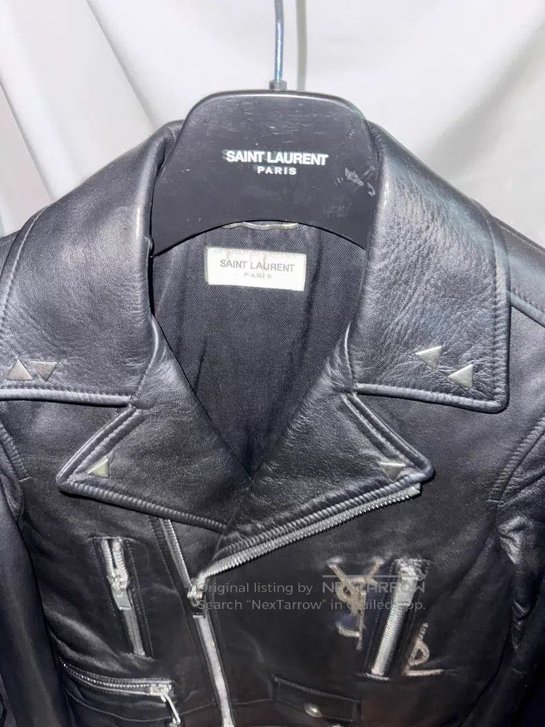 Saint Laurent Paris Saint Laurent Paris Sheepskin Embossed Logo Leather Jacket Size XS / US 0-2 / IT 36-38 - 2 Thumbnail