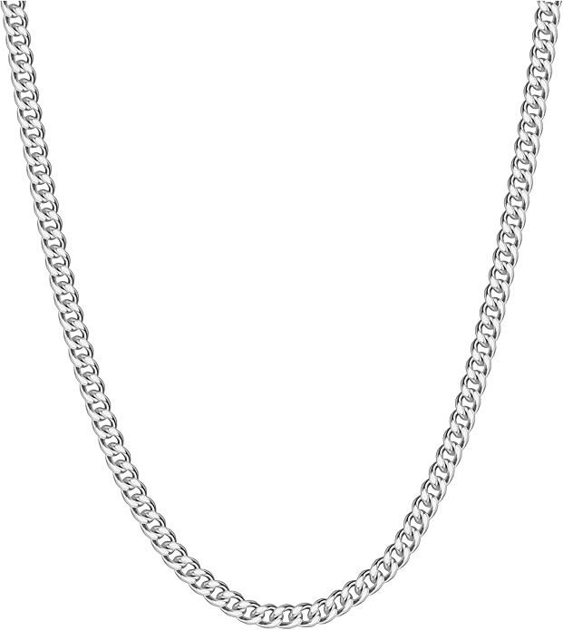 Other 5mm Cuban Link Chain Stainless Steel Necklace Men 18–30 Inch Size ONE SIZE - 1 Thumbnail