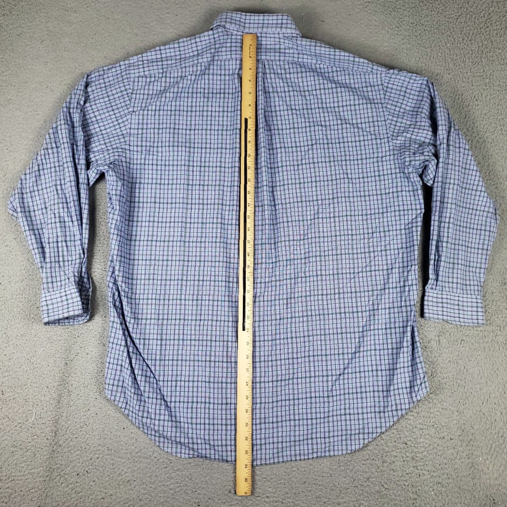 Ralph Lauren Ralph Lauren Shirt Mens 17.5 Blue Plaid Button-Down Long Sleeve Size 46R - 4 Thumbnail