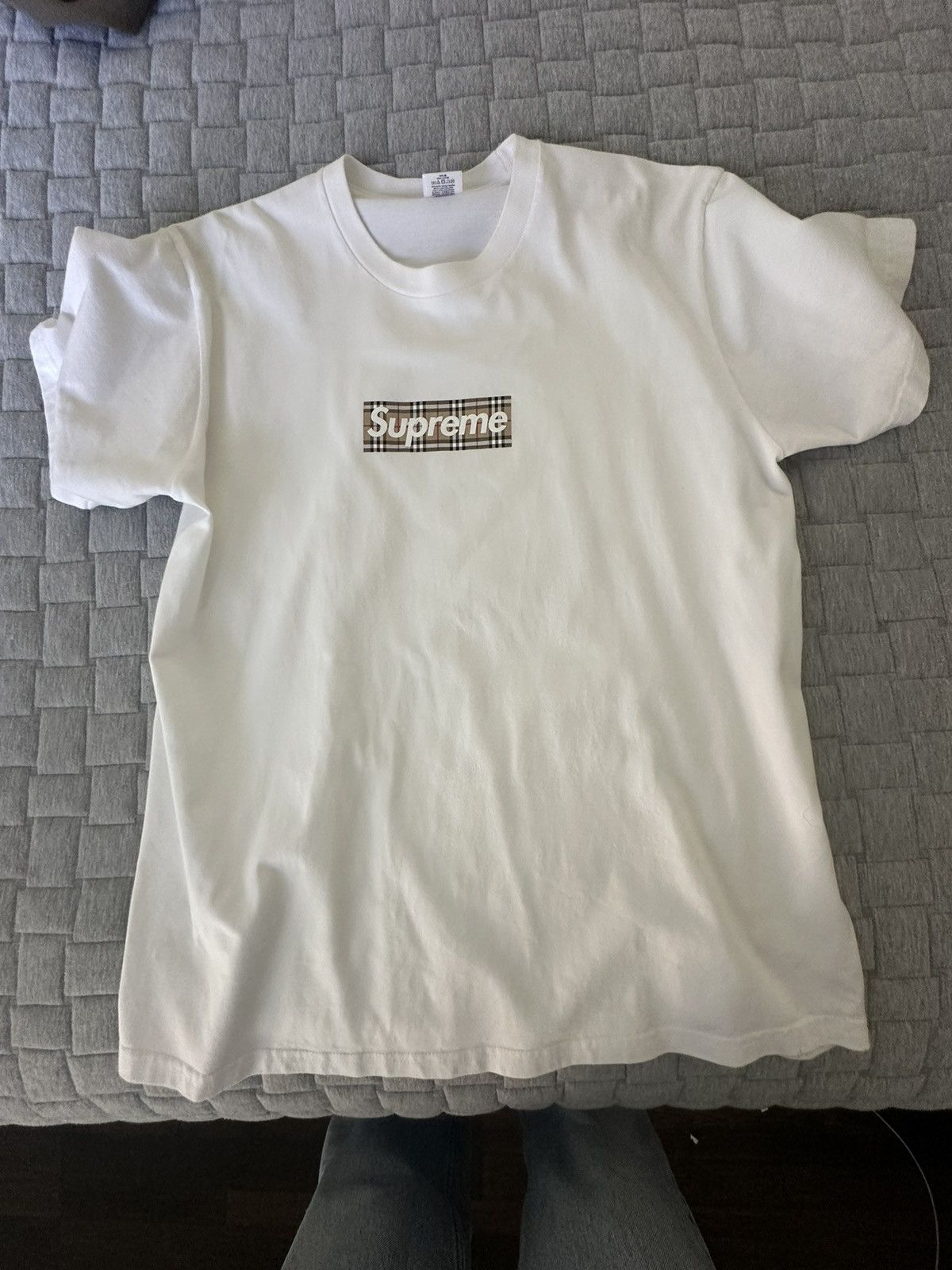 image of Burberry Box Logo Tee in White, Men's (Size Large)