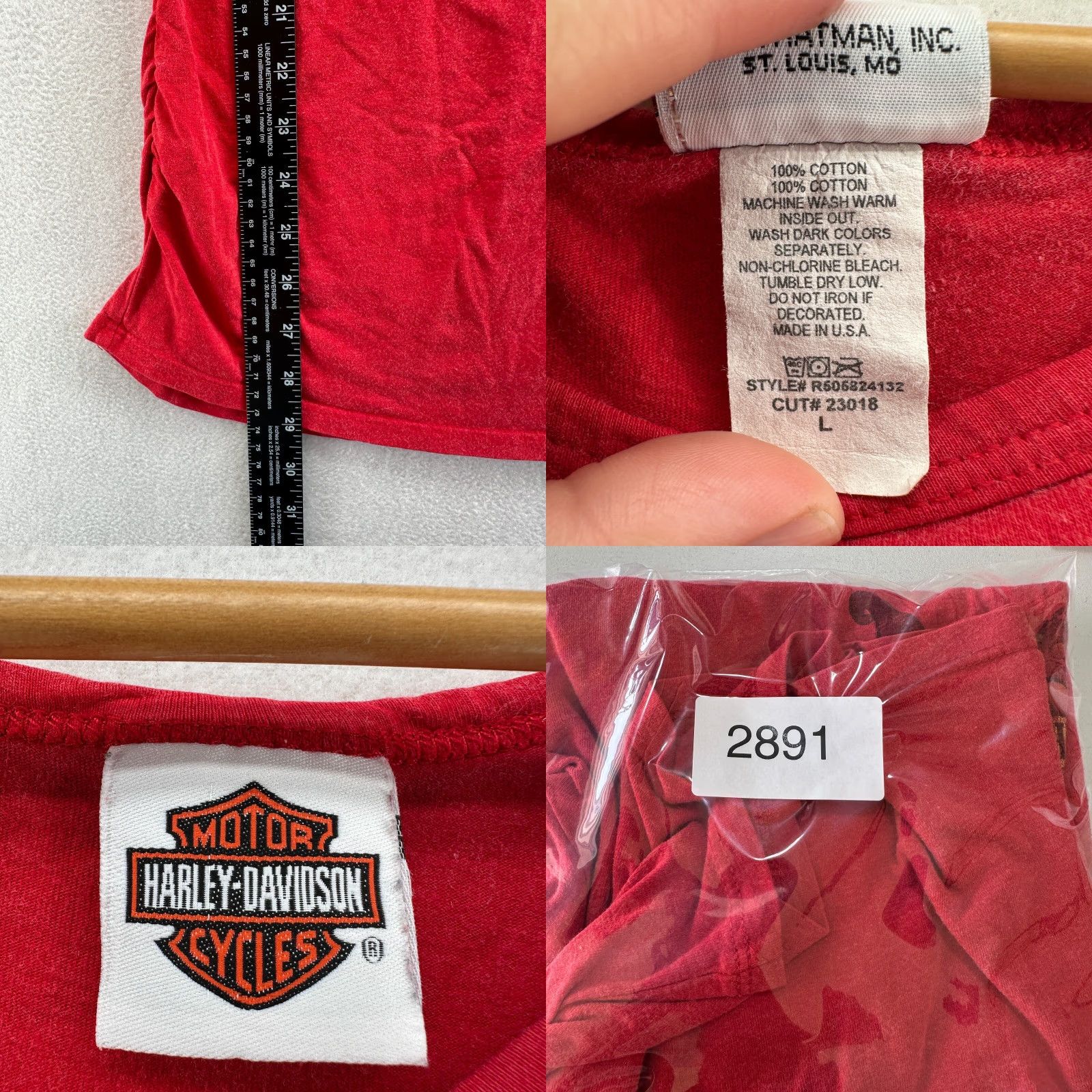 Harley Davidson Harley-Davidson T-Shirt Red Women’s Size L Motorcycles Round Neck Pullover Size L / US 10 / IT 46 - 8 Thumbnail