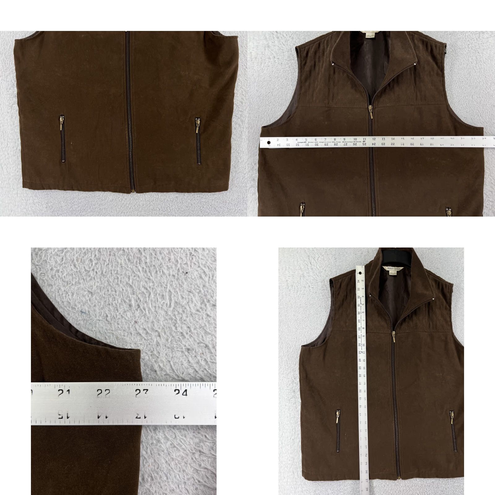 Vintage Allison Daley Vest Women 14 Brown Full Zip Pockets Polyester Blend Camping Hike Womens Size XL / US 12-14 / IT 48-50 - 8 Thumbnail