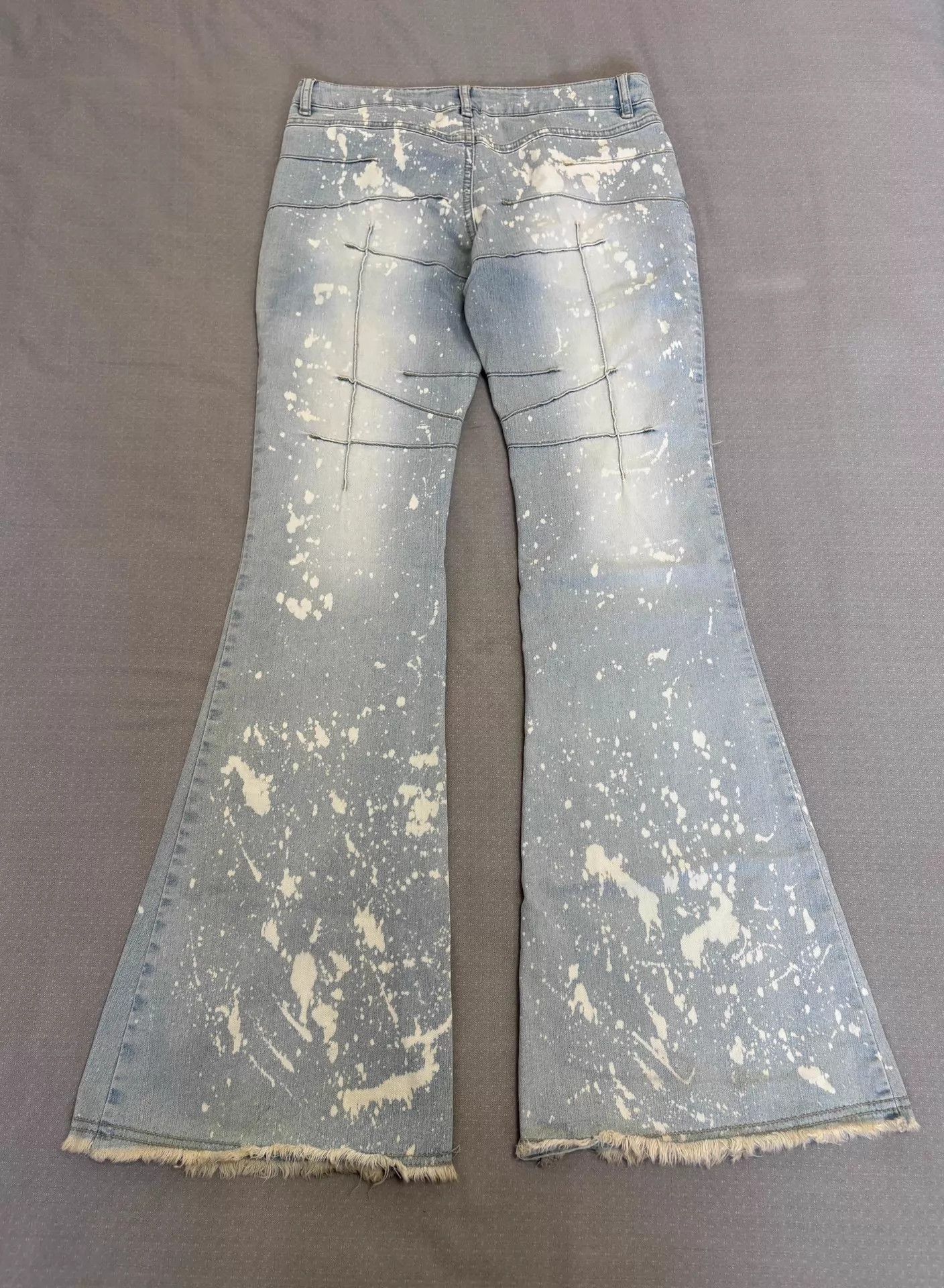 Other Vintage Japanese Denim Bellbottom Splatter Raw Hem Size 27" / US 4 / IT 40 - 5 Thumbnail