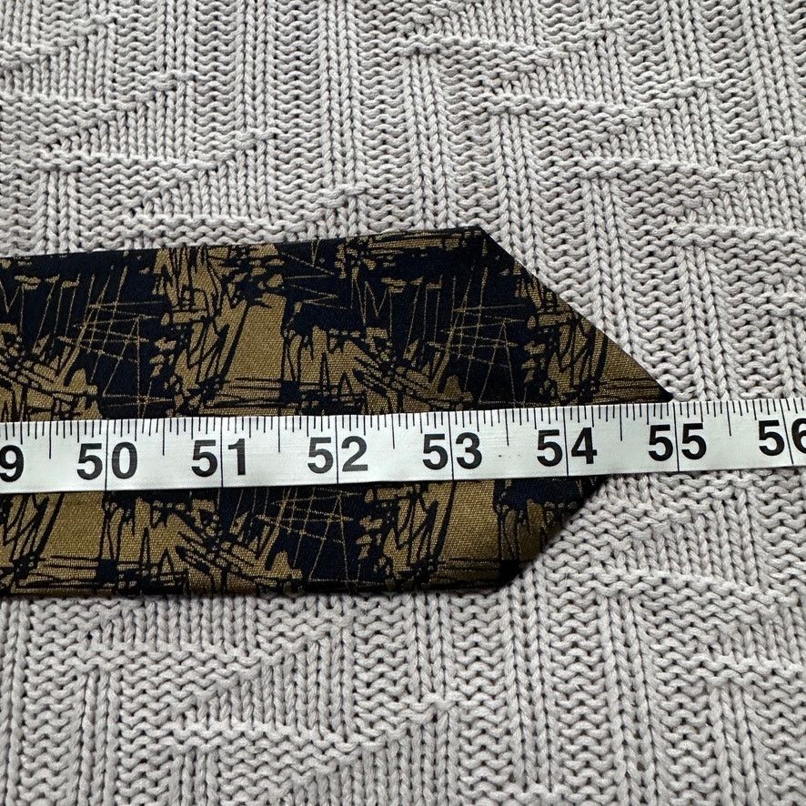 Vintage Vintage Mr Junko navy and gold abstract Chinese silk tie Size ONE SIZE - 5 Thumbnail
