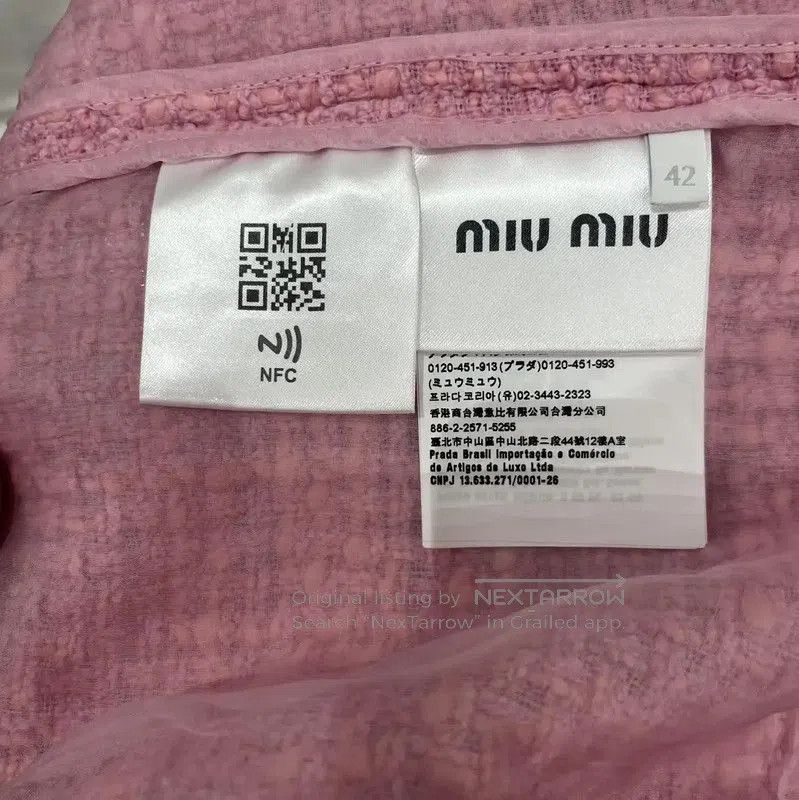 Miu Miu Miu Miu Pink Wool Striped Cropped Coat . Size M / US 6-8 / IT 42-44 - 4 Thumbnail
