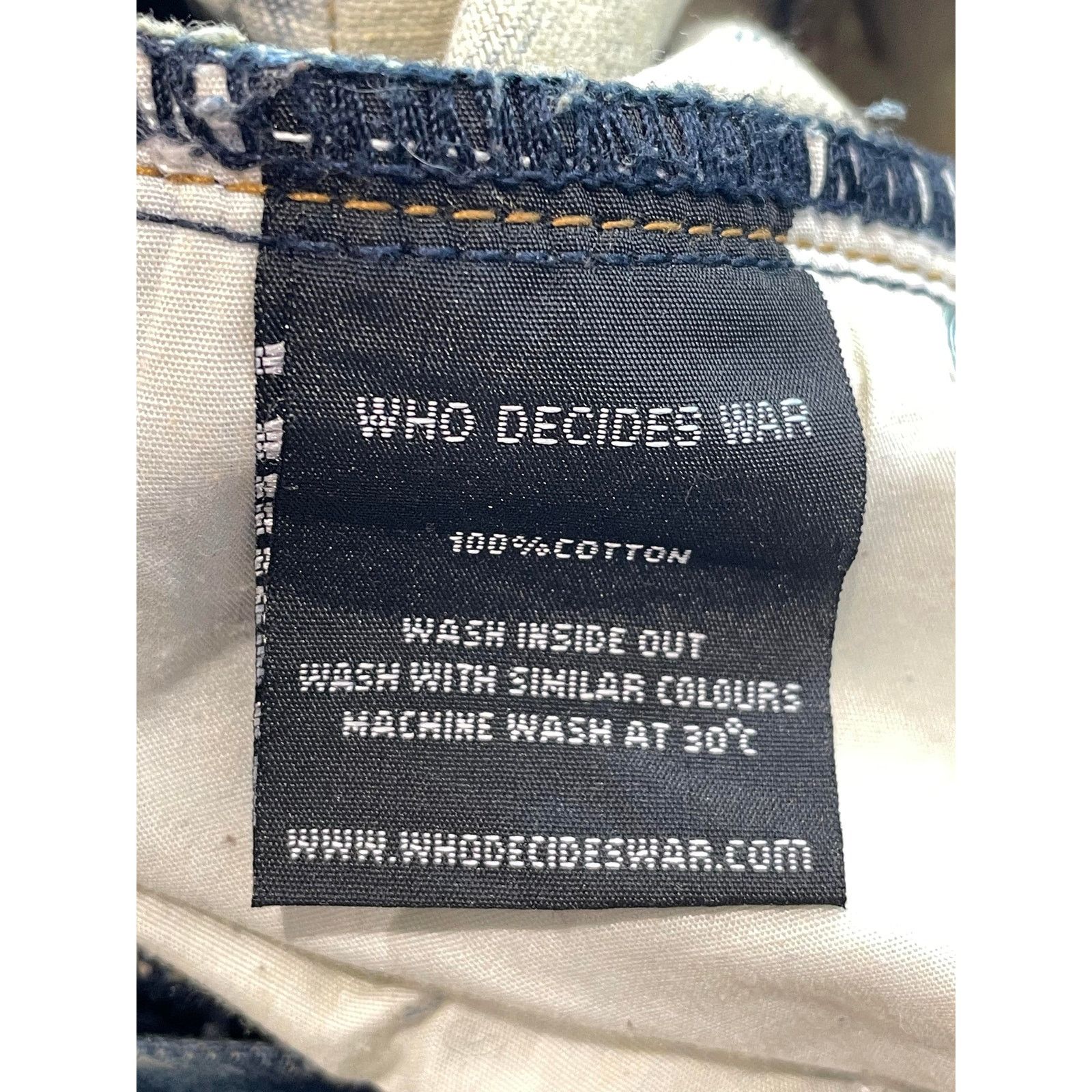 Who Decides War WDW Bleached Scripture Denim Dark Wash Jeans Size US 34 / EU 50 - 8 Thumbnail