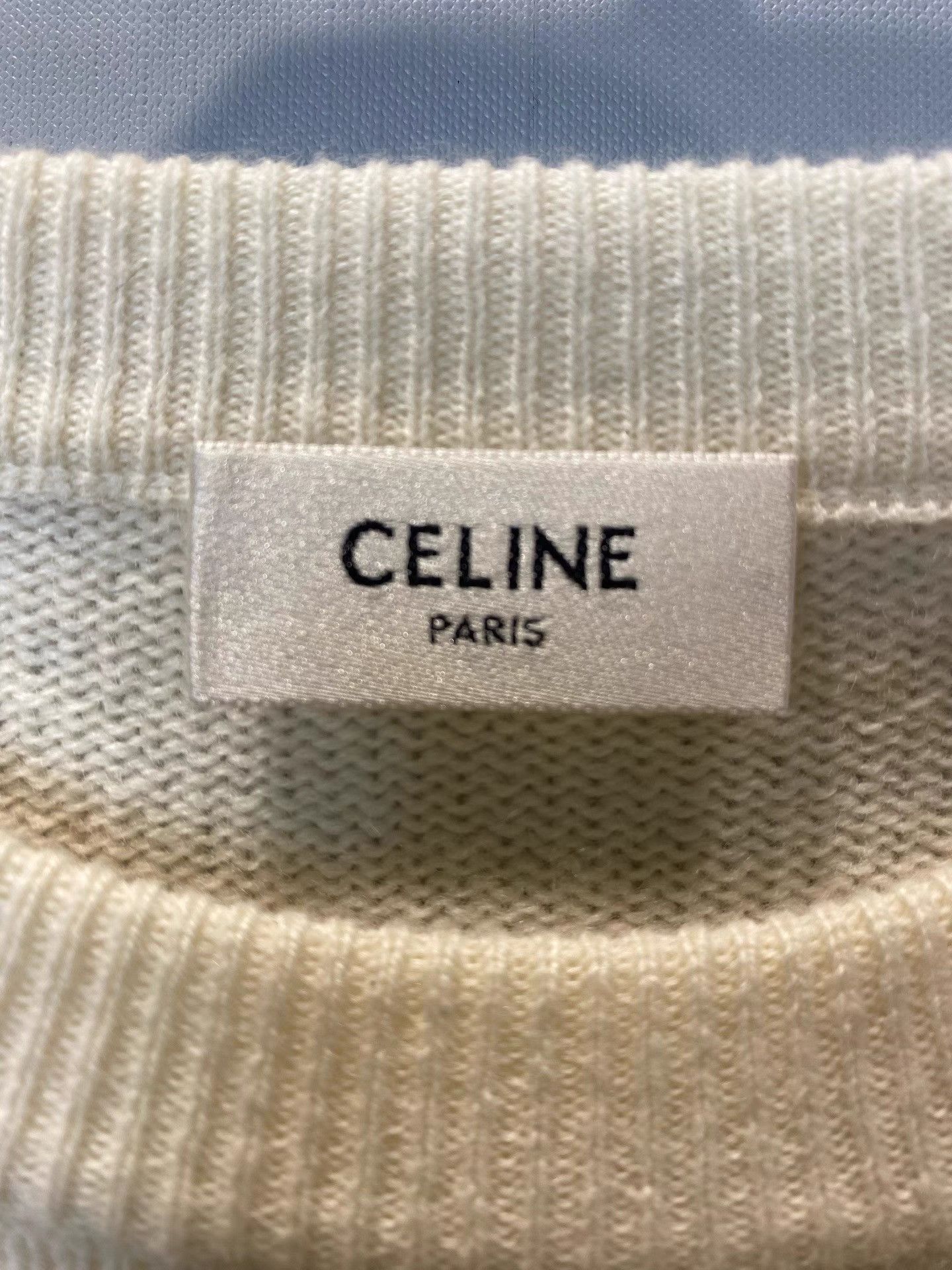 Celine Celine White Cashmere Knit Sweatshirt with Letter Logo K36 Size S / US 4 / IT 40 - 3 Thumbnail