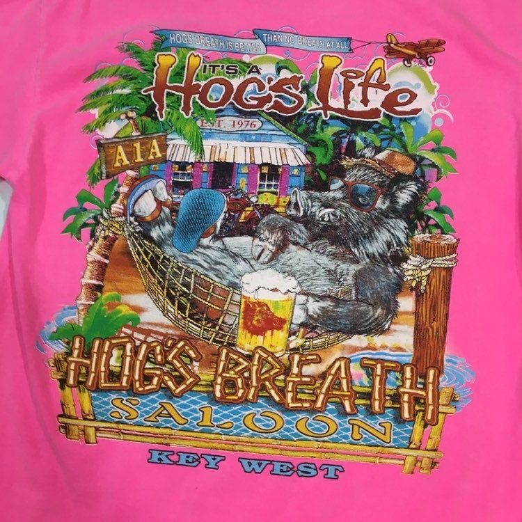 Comfort Colors Vtg Comfort Colors NEON Hot Pink HOG'S Breath Saloon Shirt Size US M / EU 48-50 / 2 - 7 Thumbnail