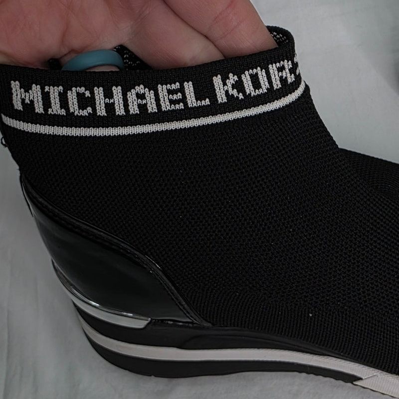 Michael Kors Michael Michael Kors Skyler Black Wedge Sneaker Bootie Size US 8.5 / IT 38.5 - 11 Thumbnail