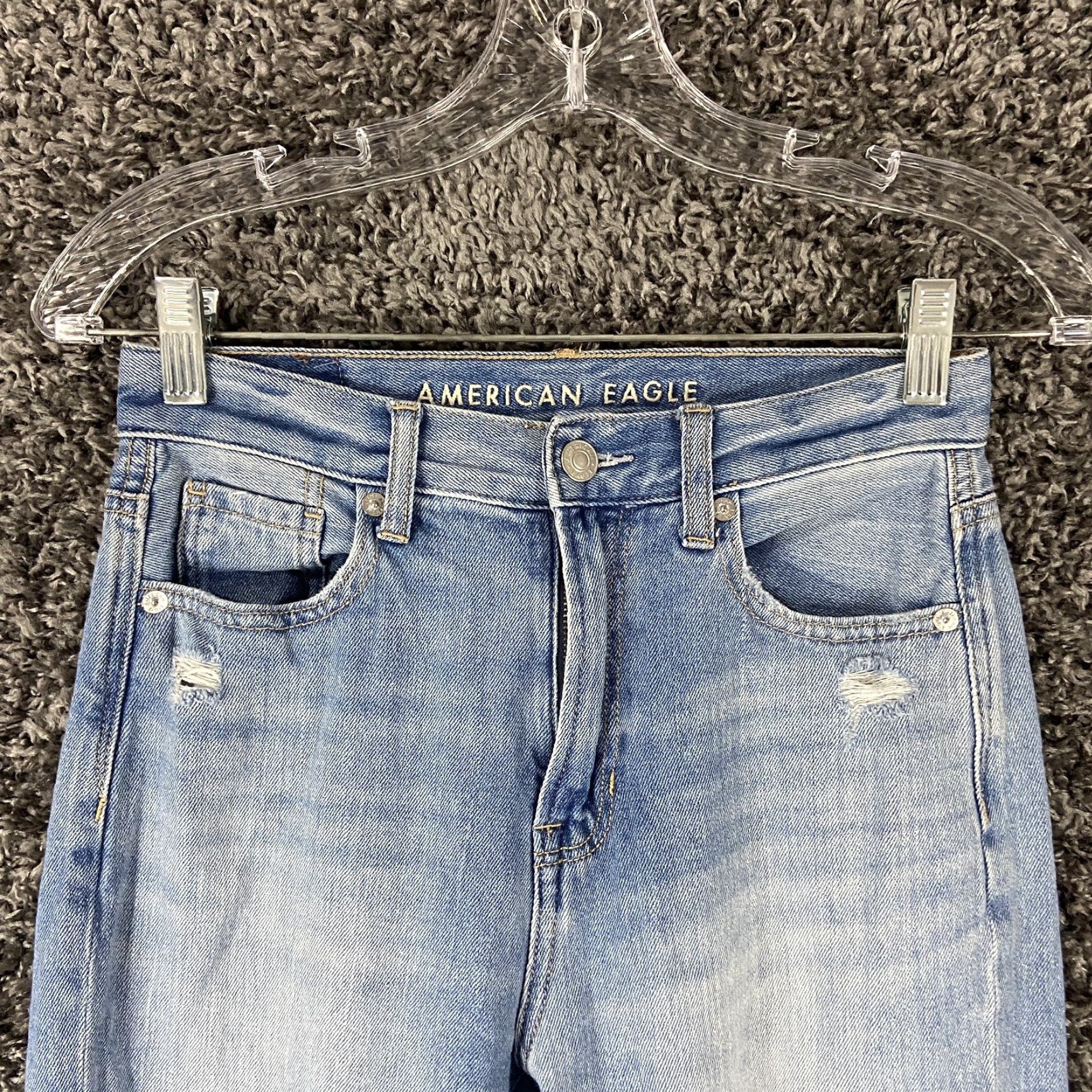 American Eagle Outfitters American Eagle Jeans Women’s 0 Regular Blue Distressed Mom Jeans Womens Size 25" / US 0 / IT 36 - 4 Thumbnail