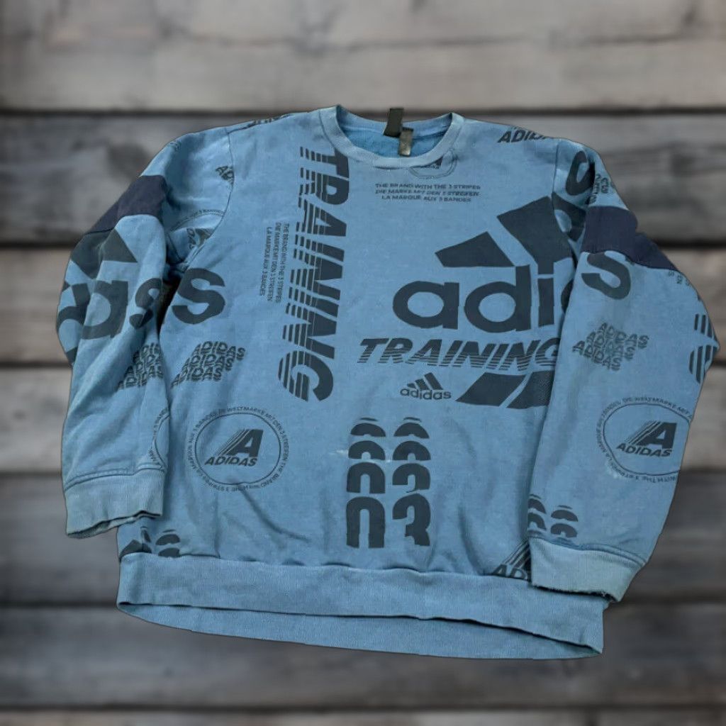 Adidas adidas Blue Black All Over Print Sweatshirt Adult Large Pullover Fleece 90s Mens Size US L / EU 52-54 / 3 - 1 Thumbnail
