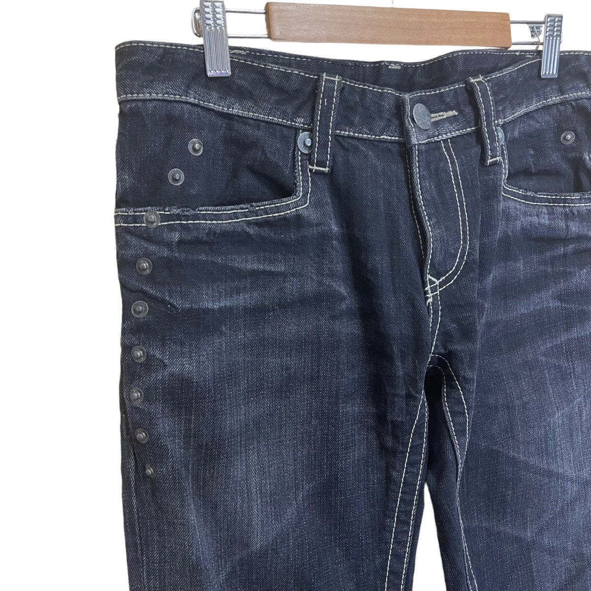 If Six Was Nine Hideaway Nicole Synthetic Leather Lowrise Bootcut Jeans Size US 32 / EU 48 - 3 Thumbnail