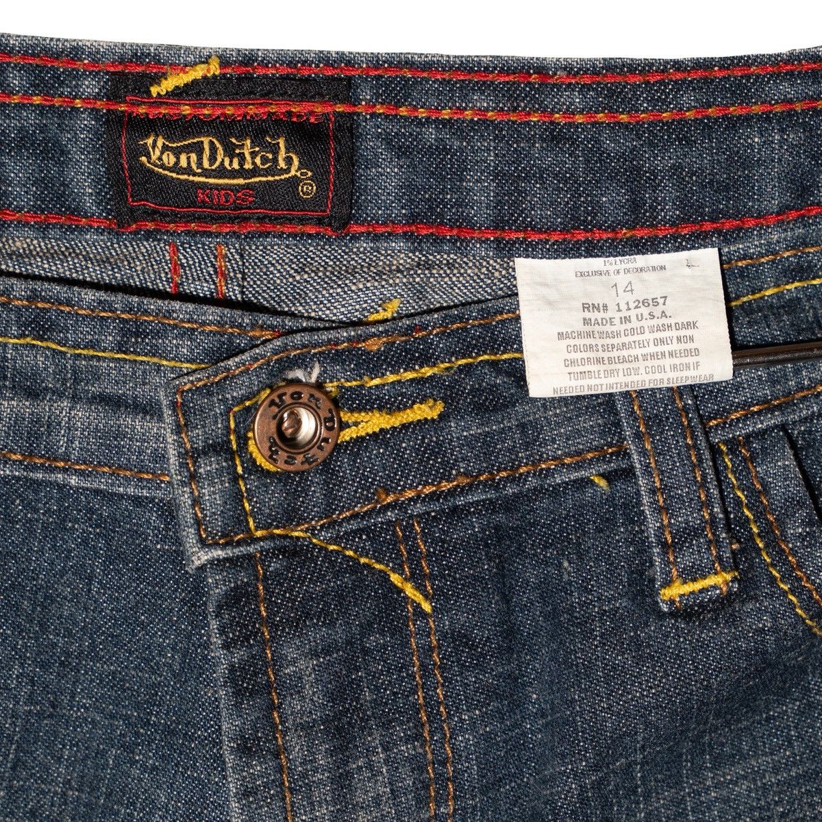 Von Dutch Y2K Von Dutch Low-Waist Bootcut Flared Jeans – Logo Print Size 29" - 3 Thumbnail